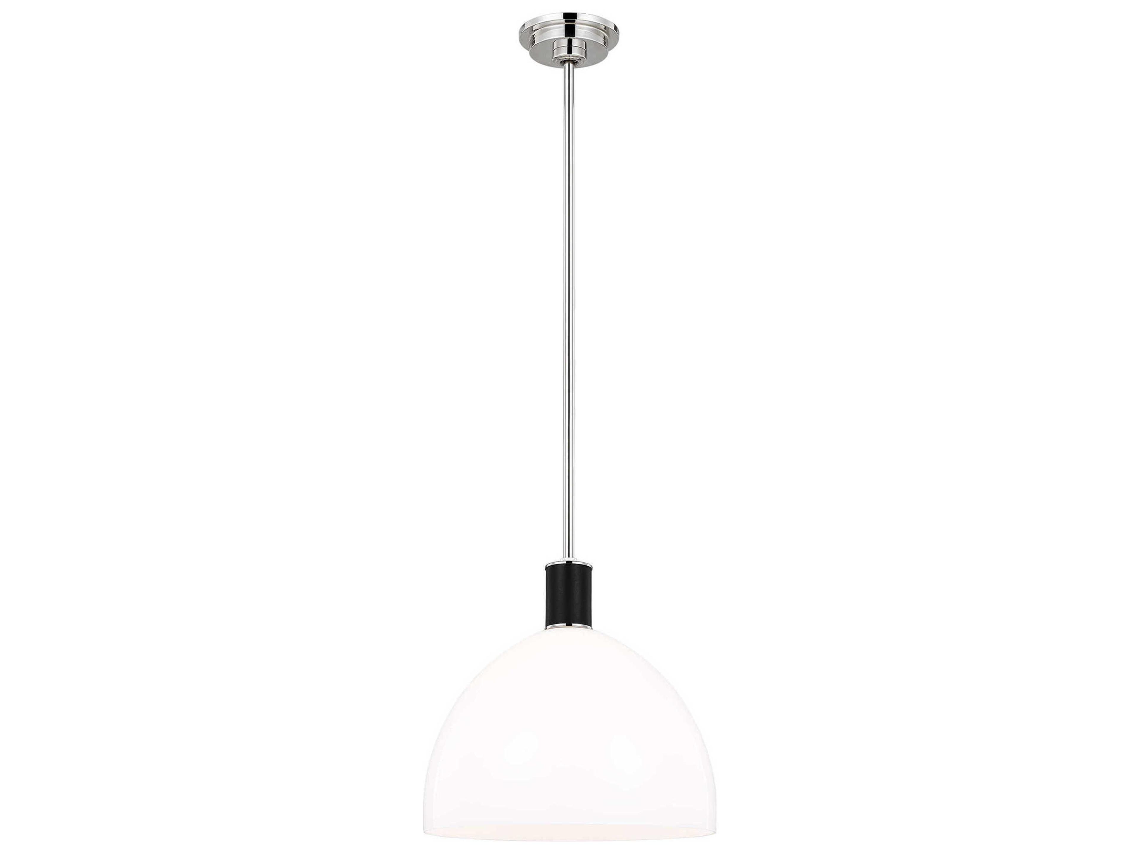 Visual Comfort Studio Hadley 1-Light Polished Nickel Dome Pendant