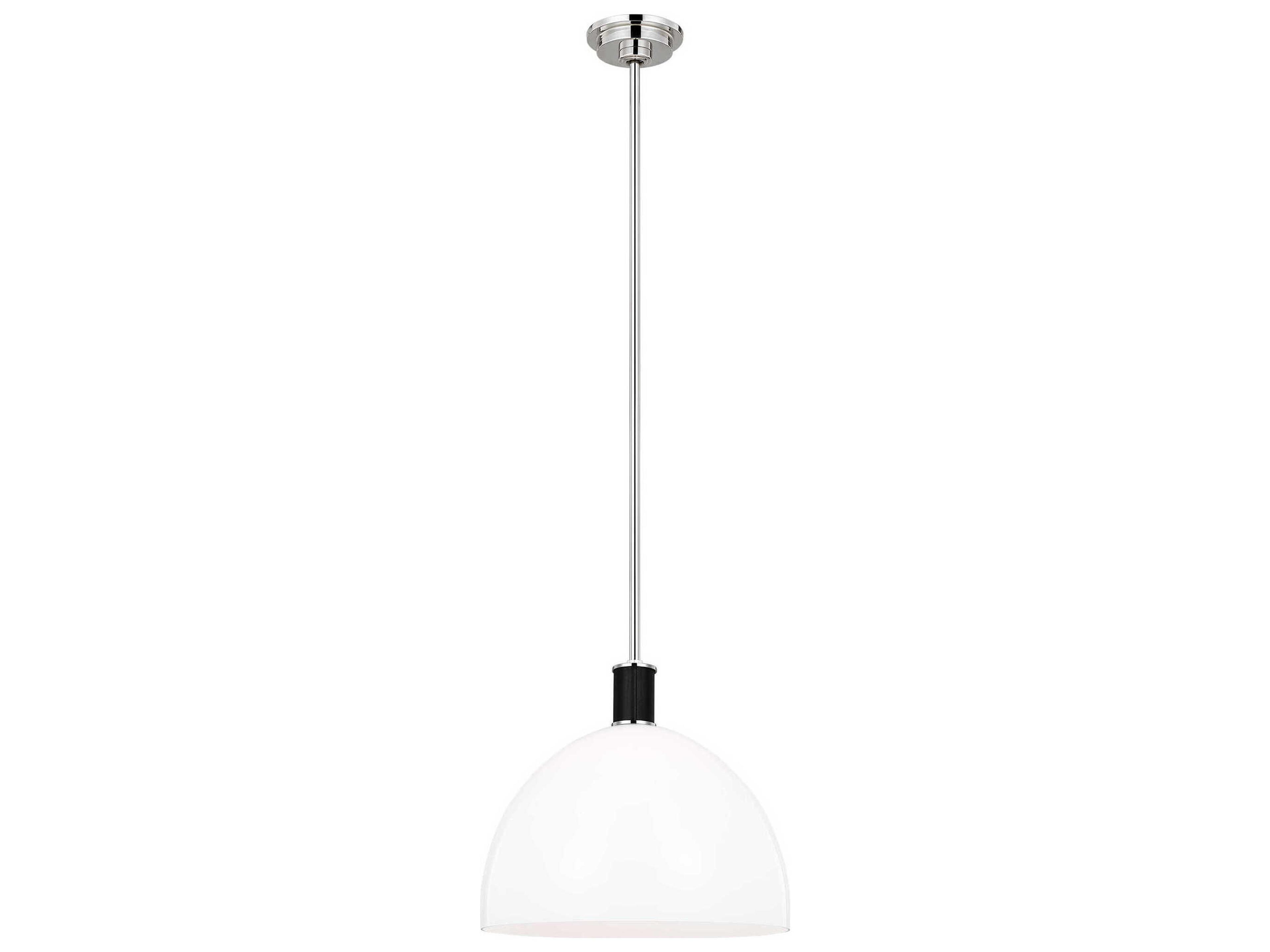 Visual Comfort Studio Hadley 1-Light Polished Nickel Dome Pendant