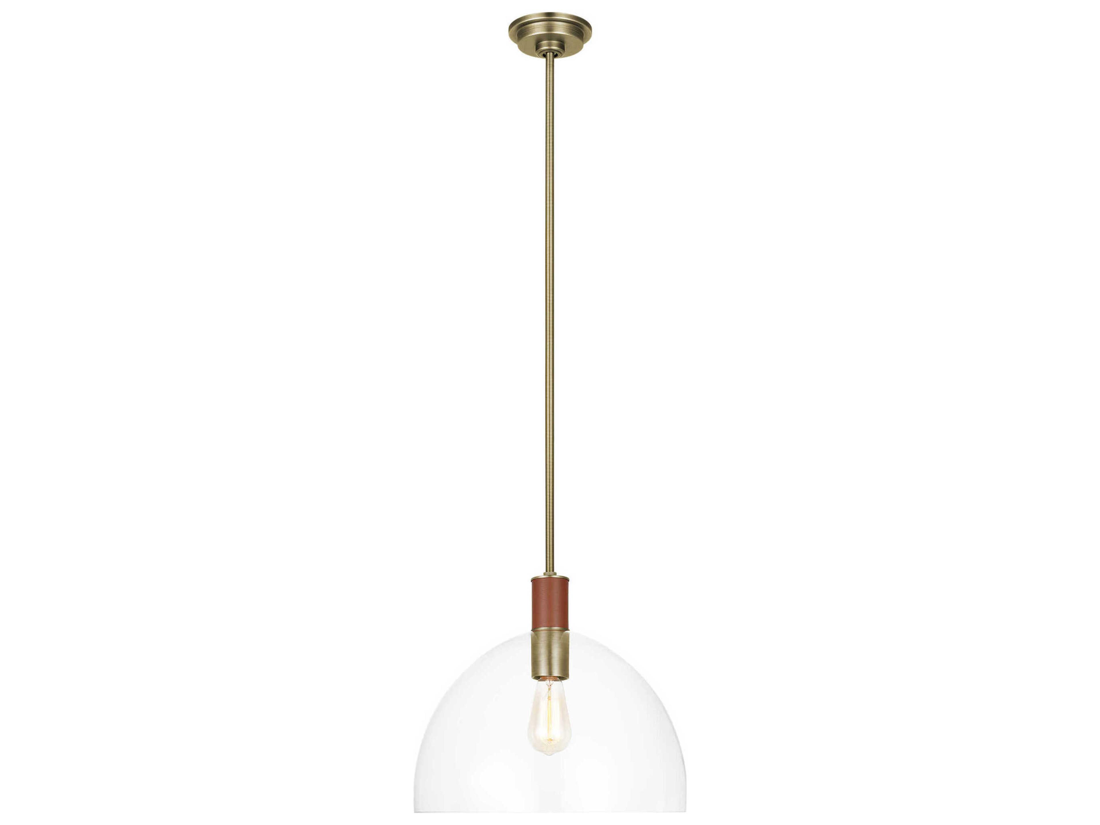 Hadley 1-Light Time Worn Brass Dome Pendant