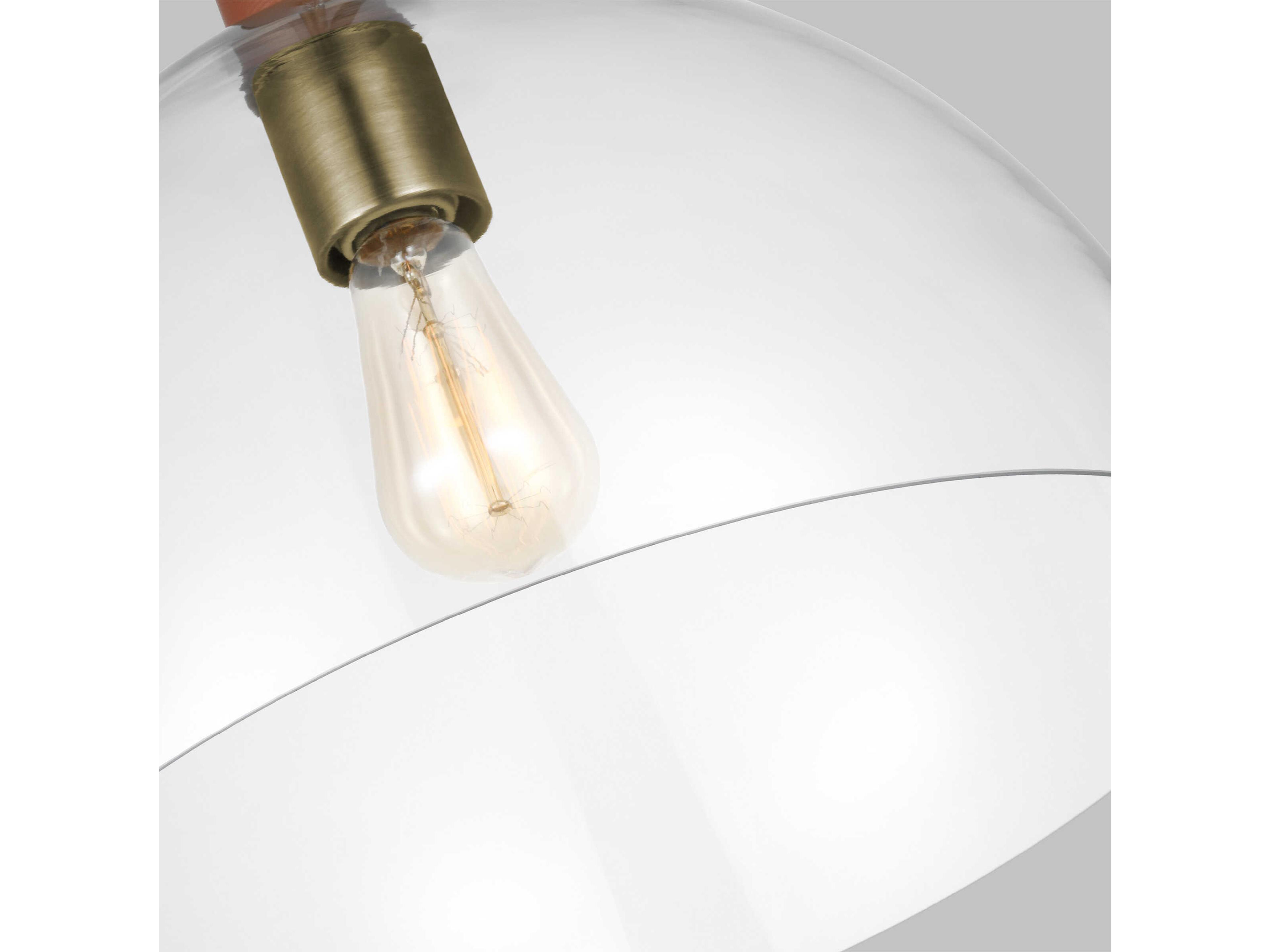 Visual Comfort Studio Hadley 1-Light Time Worn Brass Dome Pendant