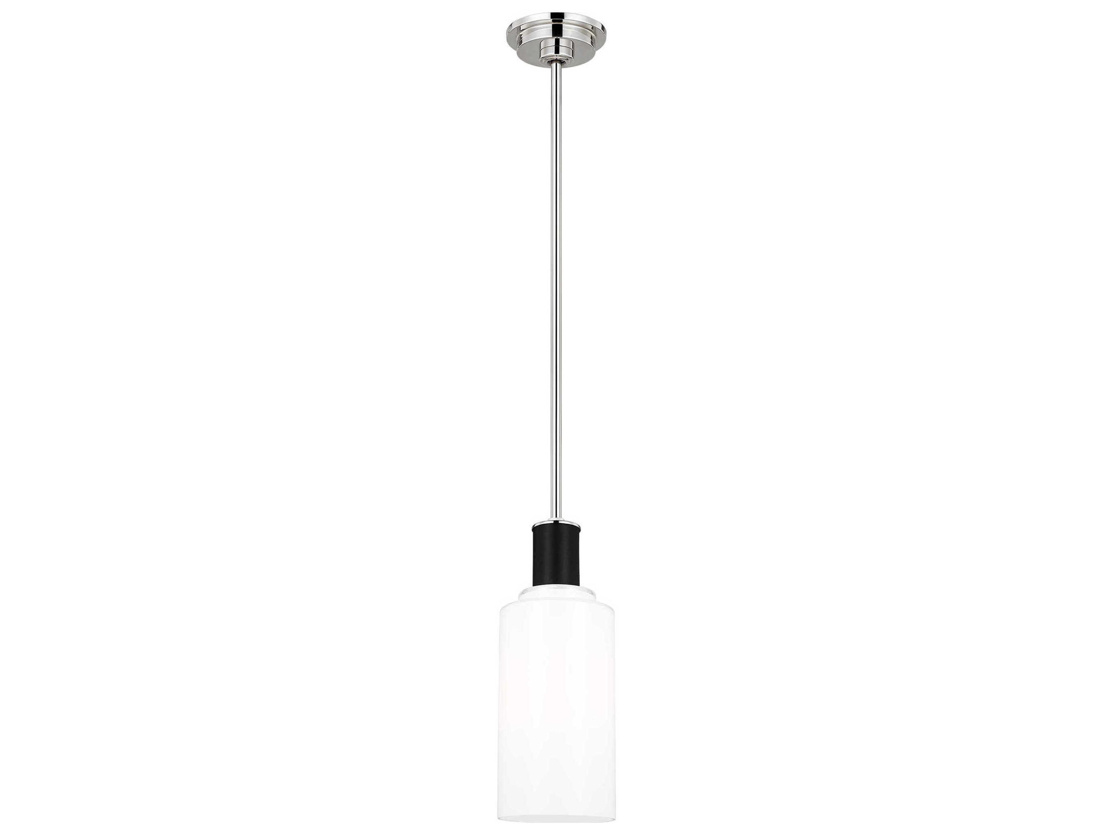 Visual Comfort Studio Hadley 1-Light Polished Nickel Cylinder Mini Pendant