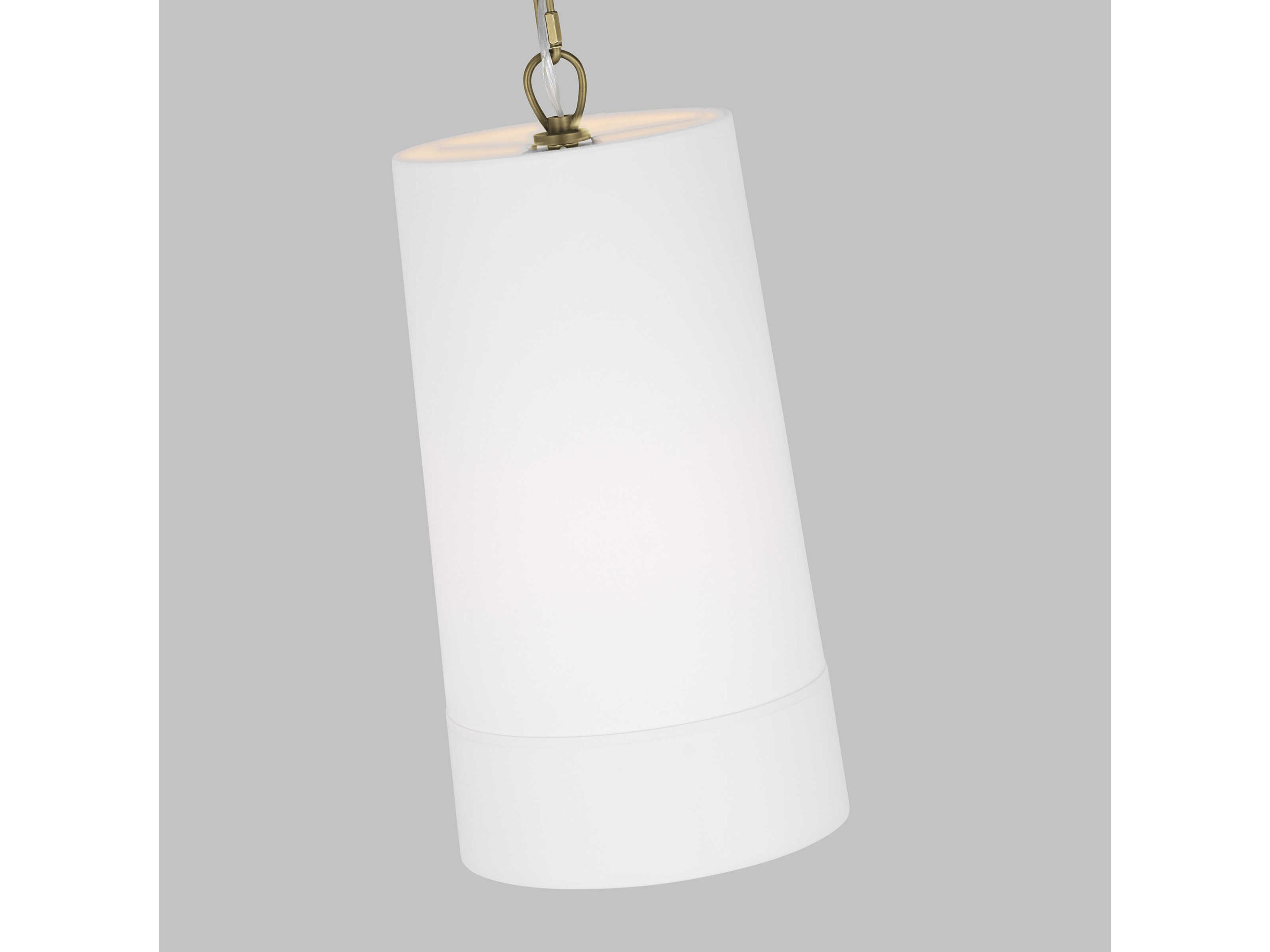 Visual Comfort Studio Ivie 1-Light Time Worn Brass Cylinder Mini Pendant