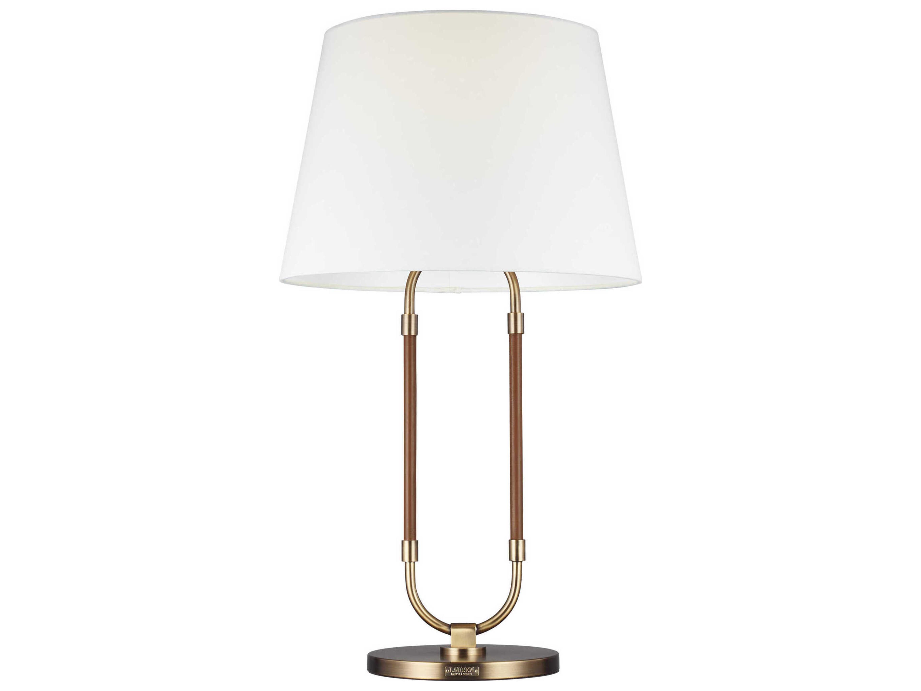 Visual Comfort Studio Katie Time Worn Brass White Linen Fabric Buffet Lamp