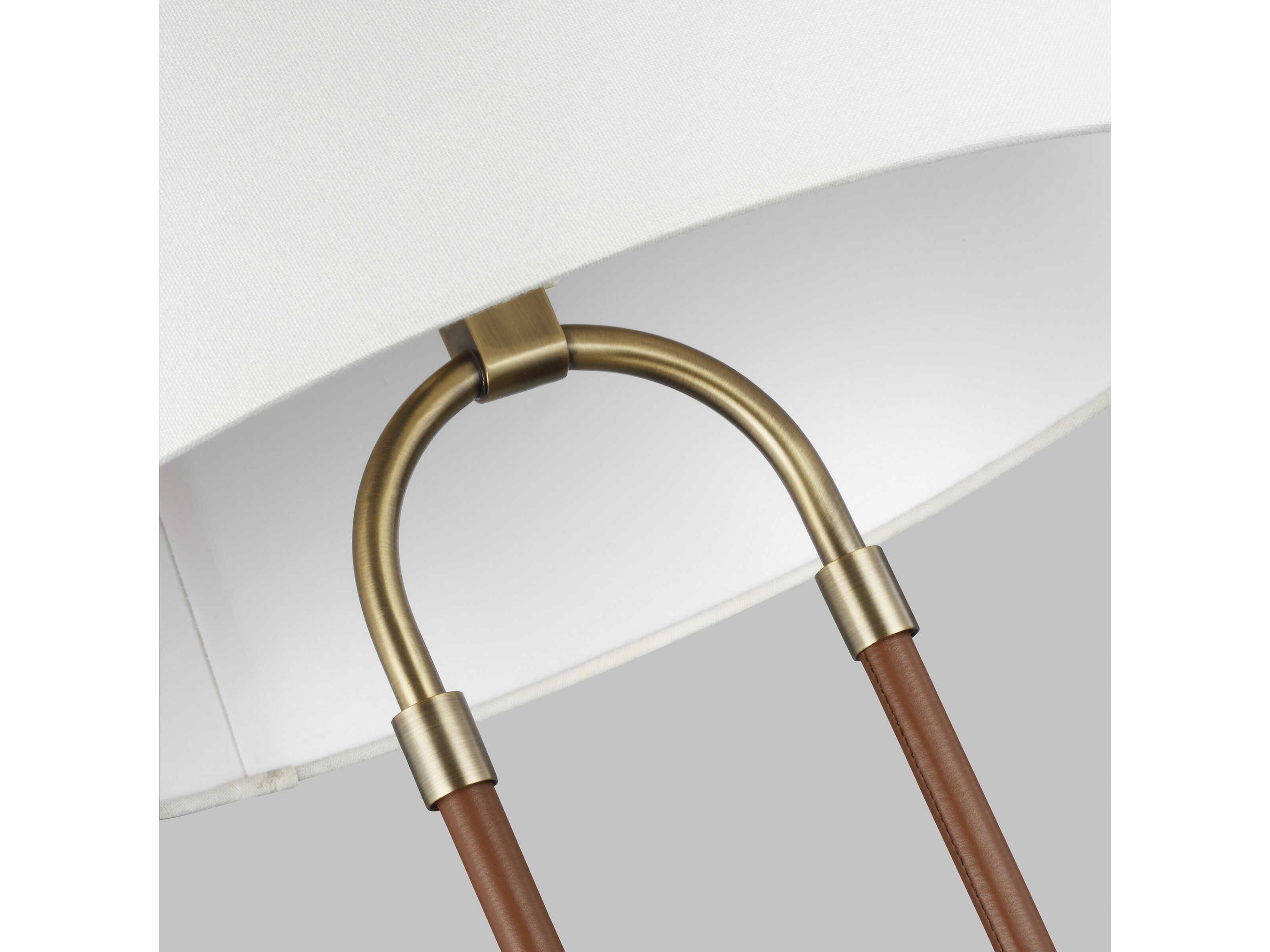 Visual Comfort Studio Katie Time Worn Brass White Linen Fabric Buffet Lamp