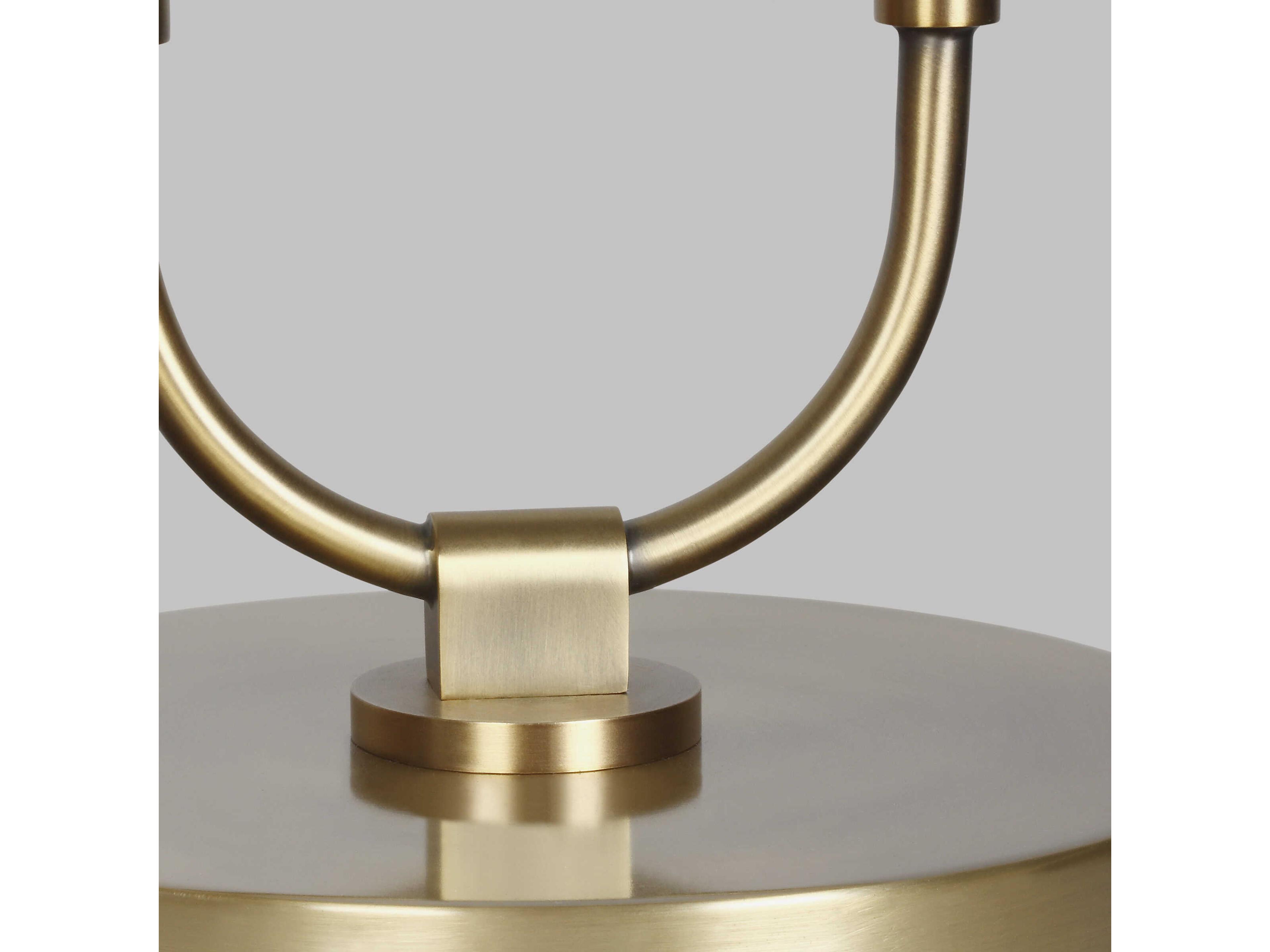 Visual Comfort Studio Katie Time Worn Brass White Linen Fabric Buffet Lamp