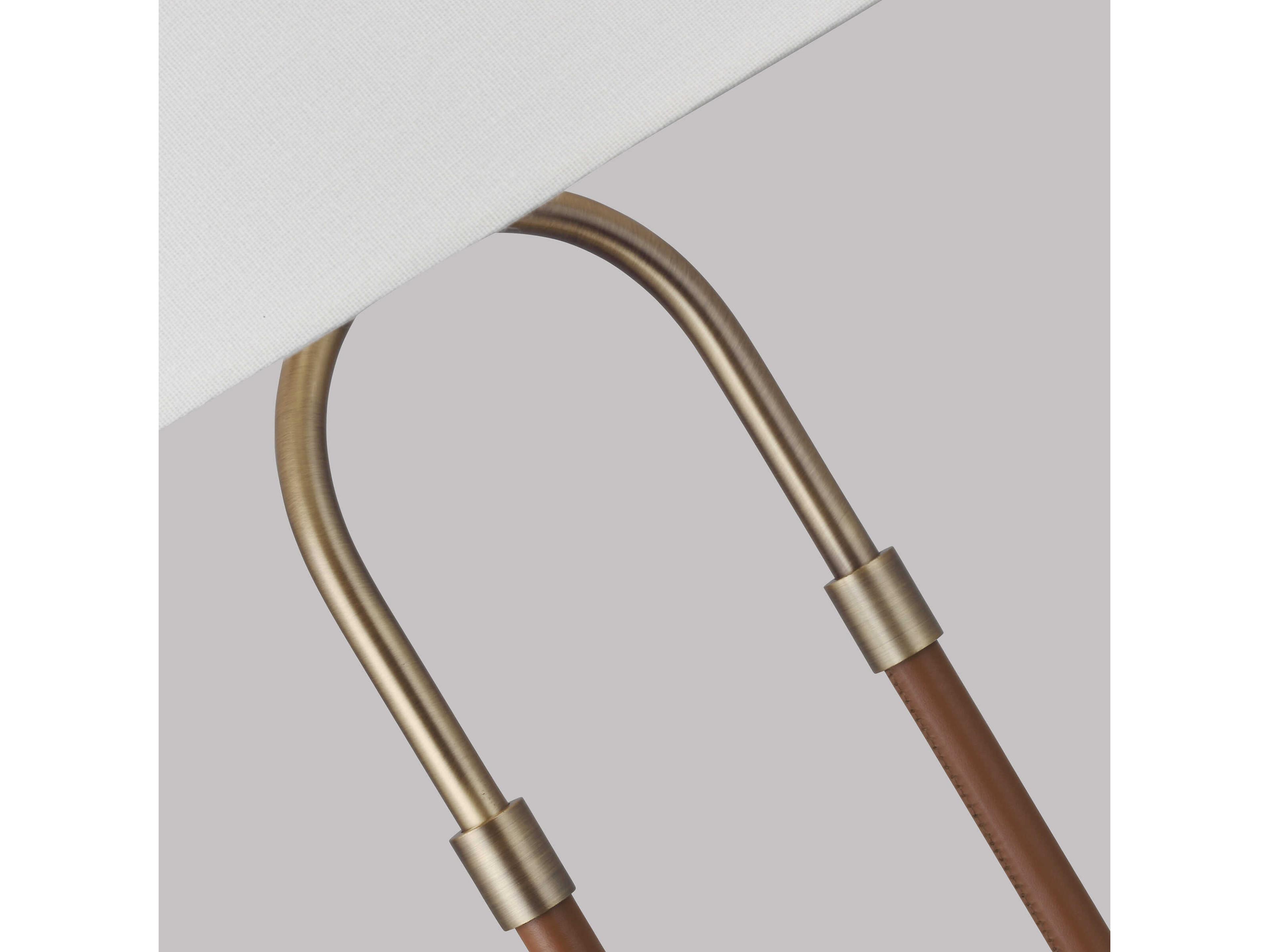 Visual Comfort Studio Katie Time Worn Brass White Linen Fabric Floor Lamp