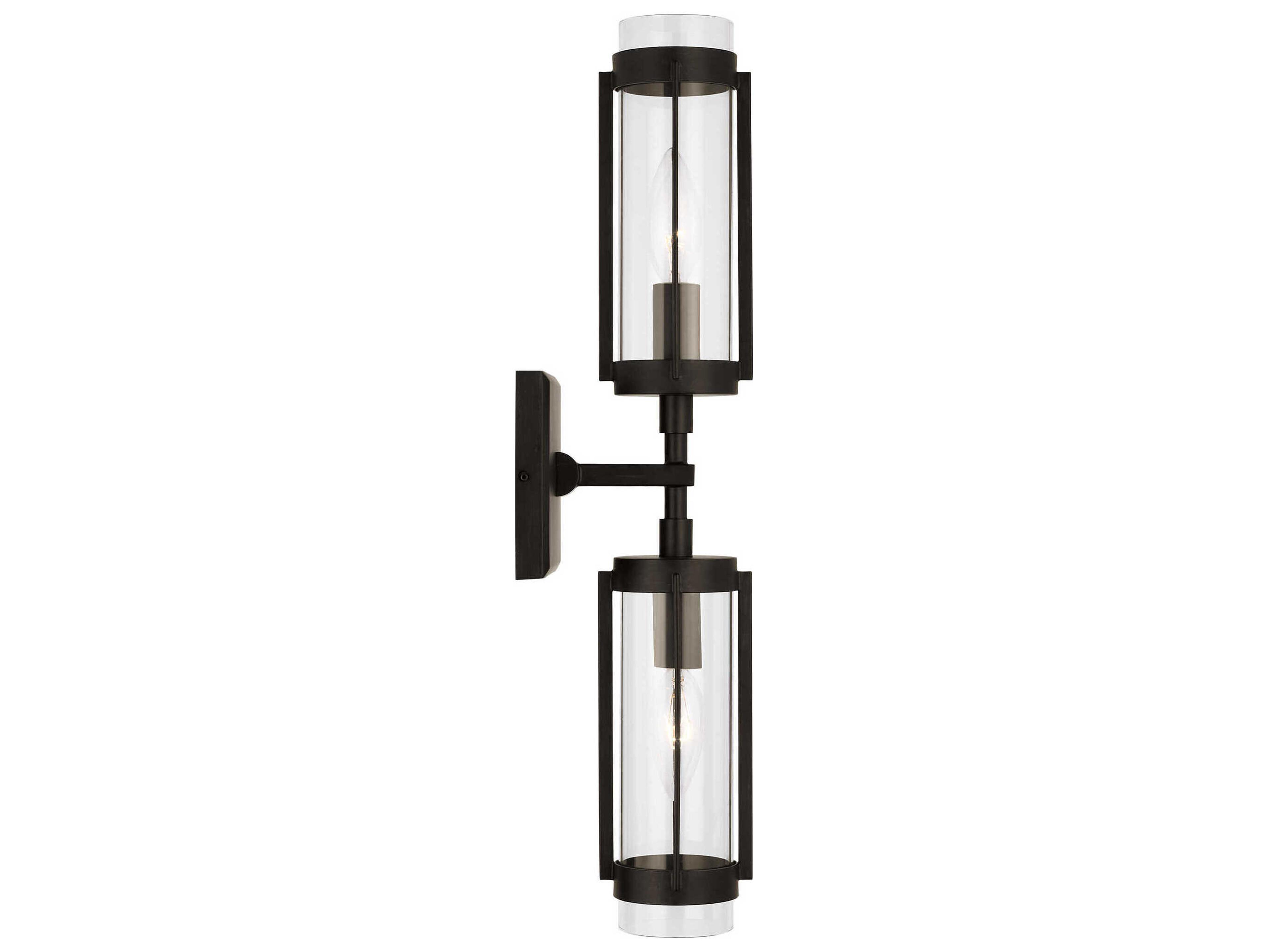 Visual Comfort Studio Flynn 2-Light Aged Iron Black Vanity Light
