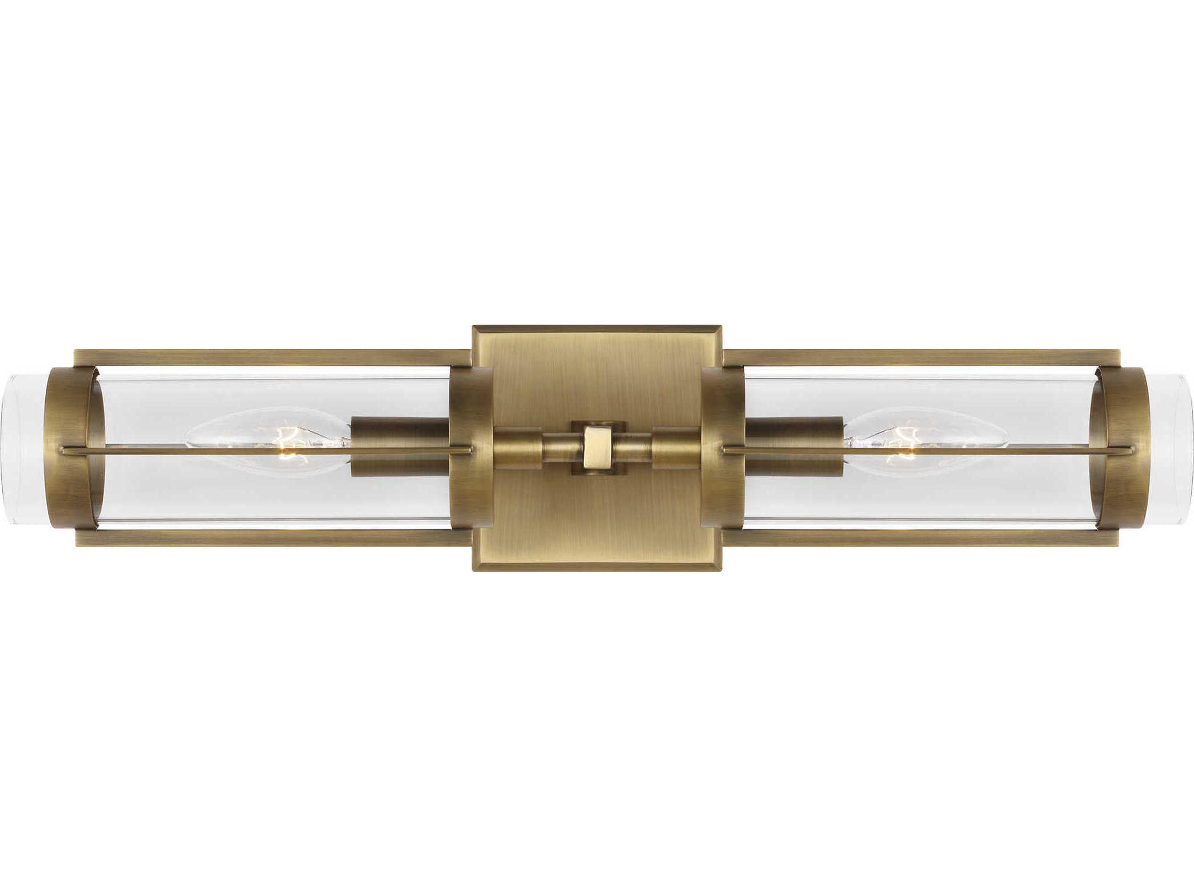 Visual Comfort Studio Flynn 2-Light Time Worn Brass Vanity Light