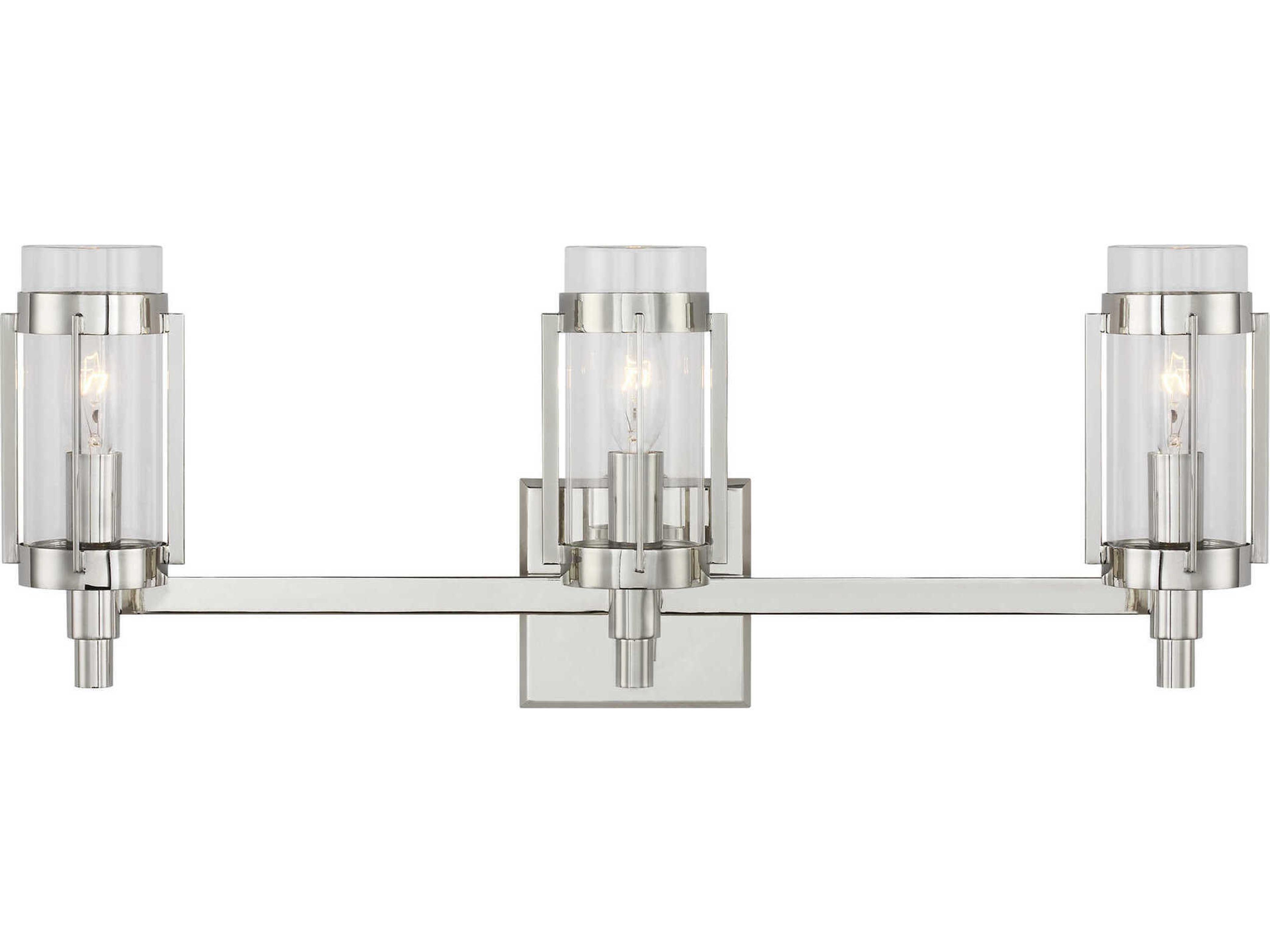 Visual Comfort Studio Flynn 3-Light Polished Nickel Vanity Light