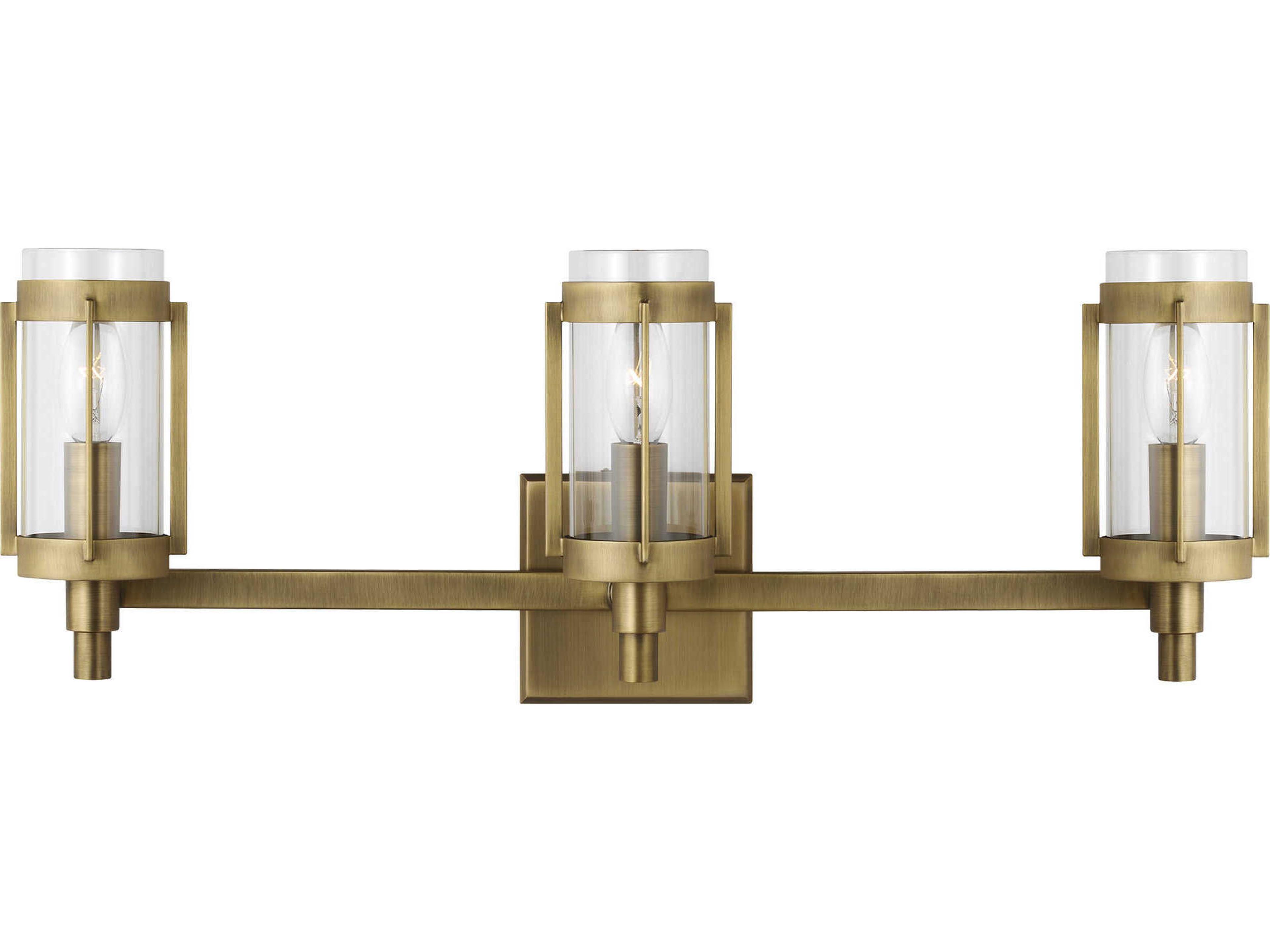 Visual Comfort Studio Flynn 3-Light Time Worn Brass Vanity Light