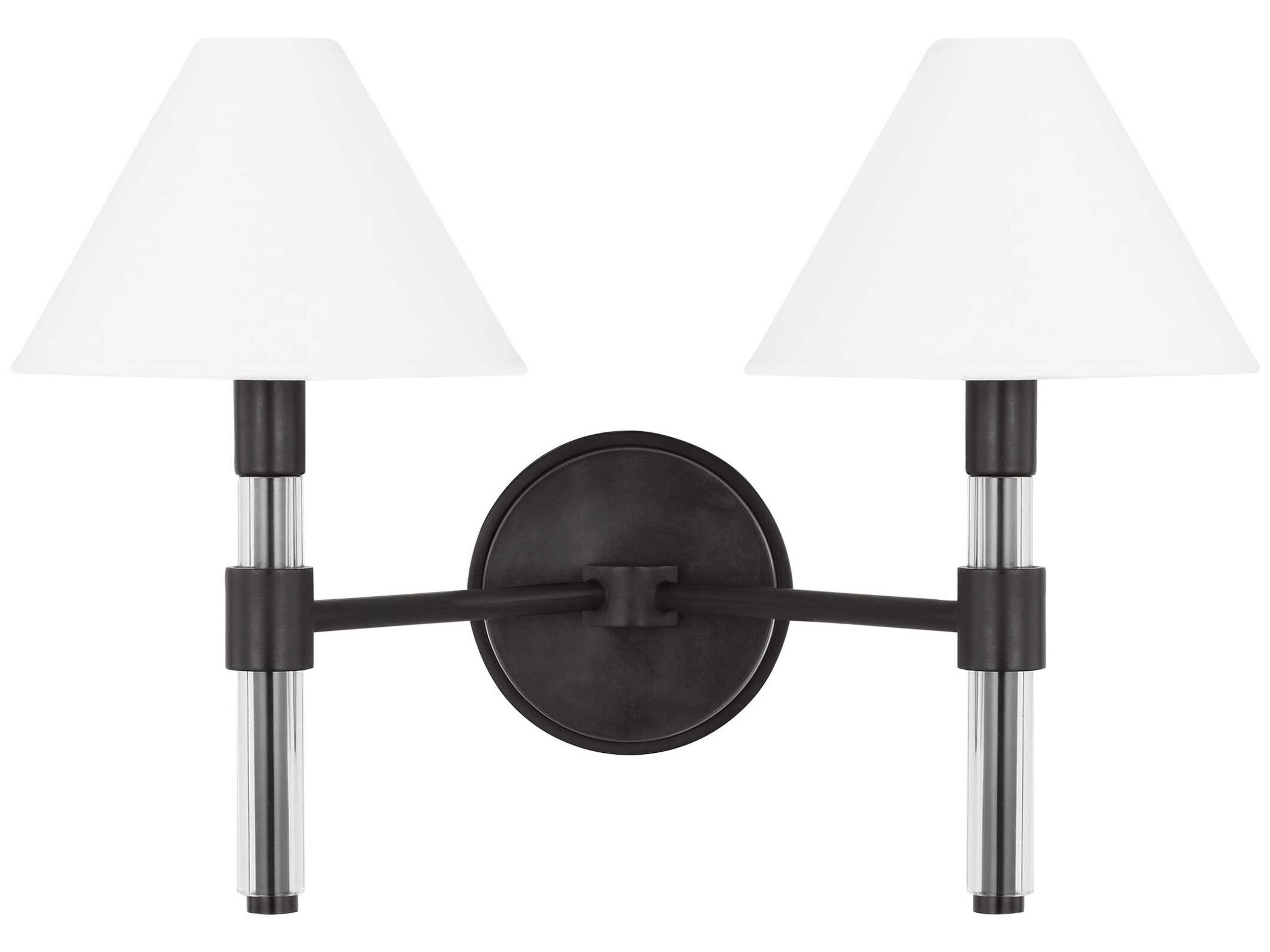 Visual Comfort Studio Robert 2-Light Aged Iron Black Vanity Light