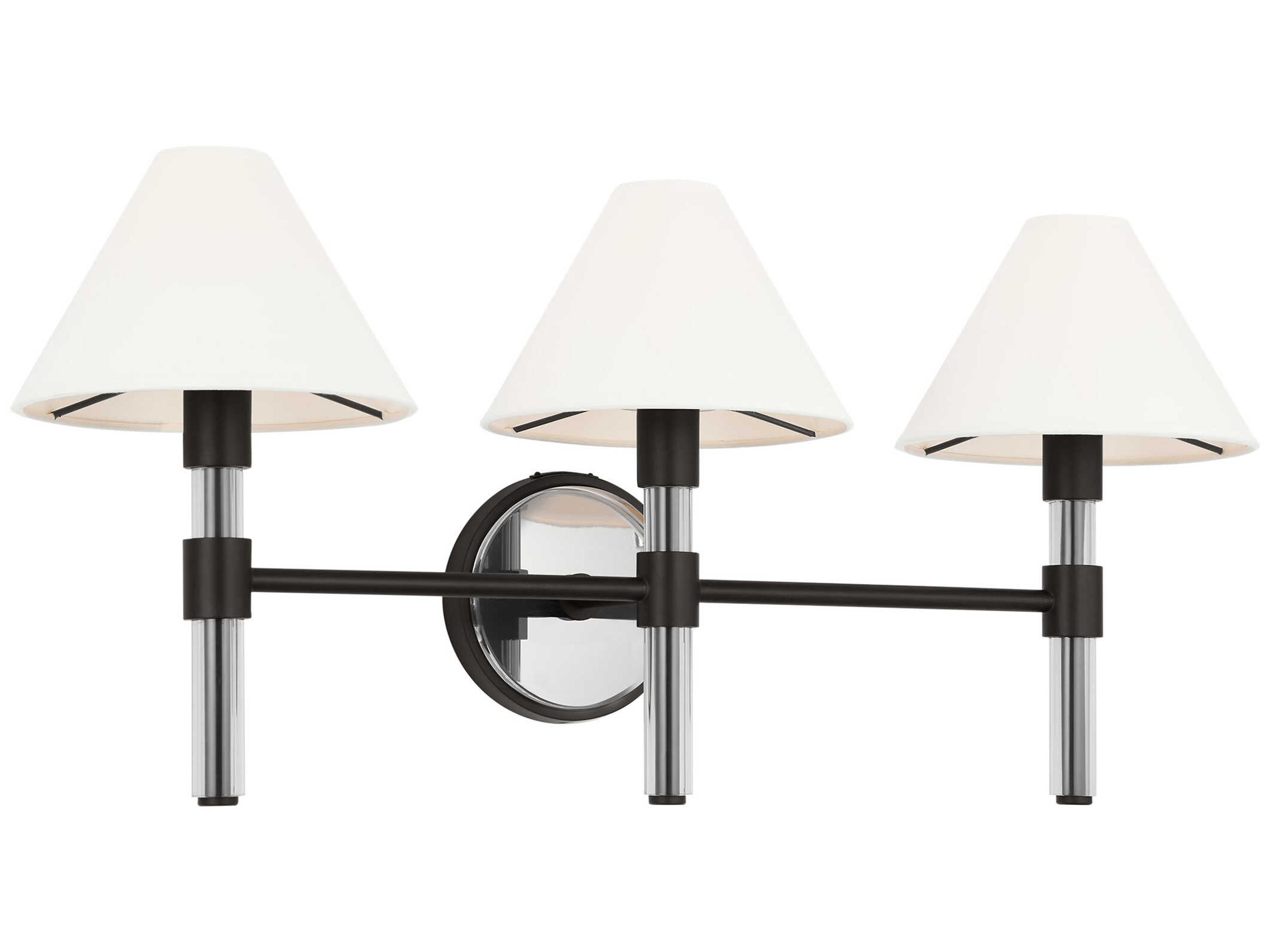 Robert 3-Light Aged Iron Black Vanity Light