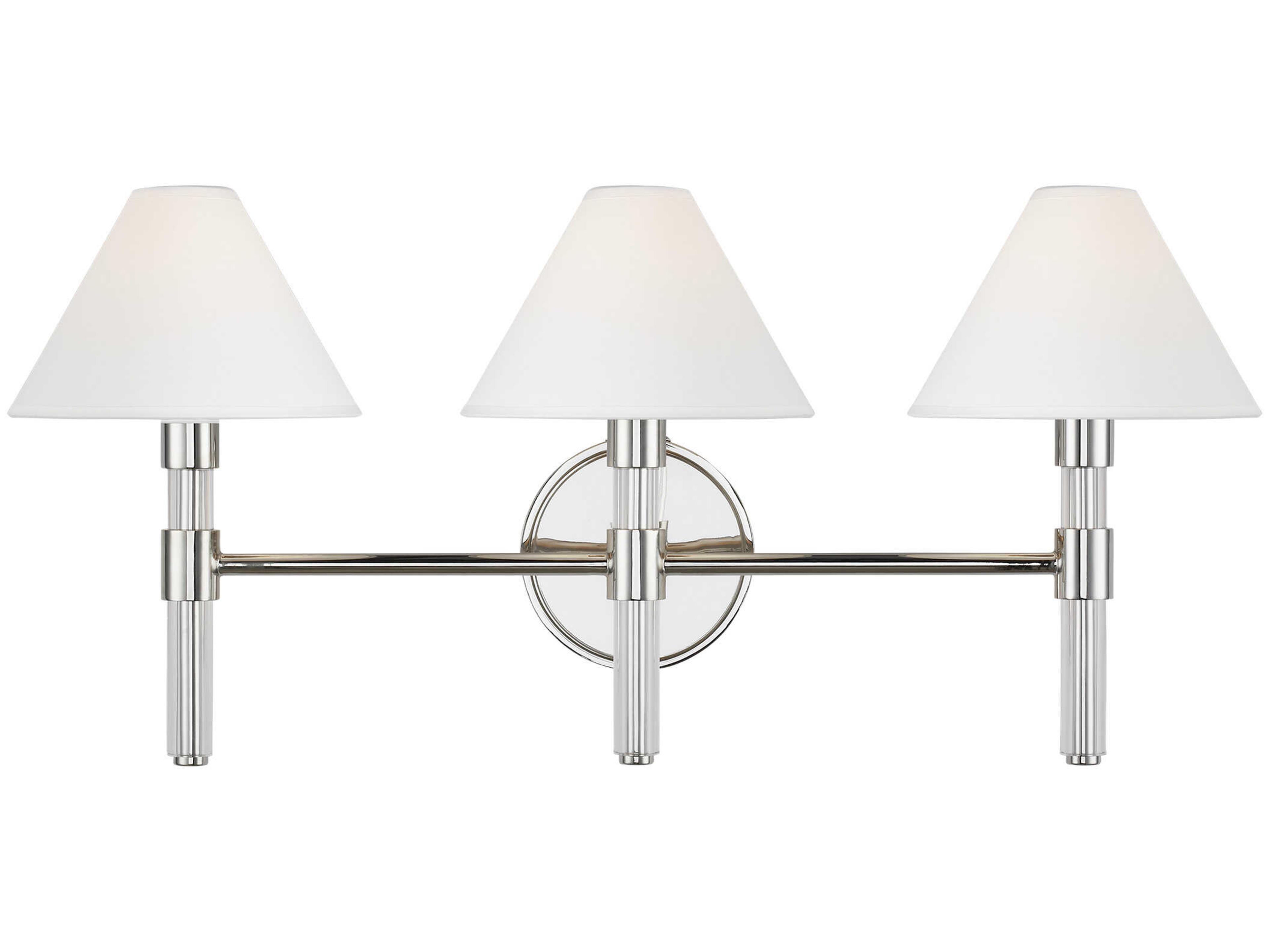 Visual Comfort Studio Robert 3-Light Polished Nickel Vanity Light
