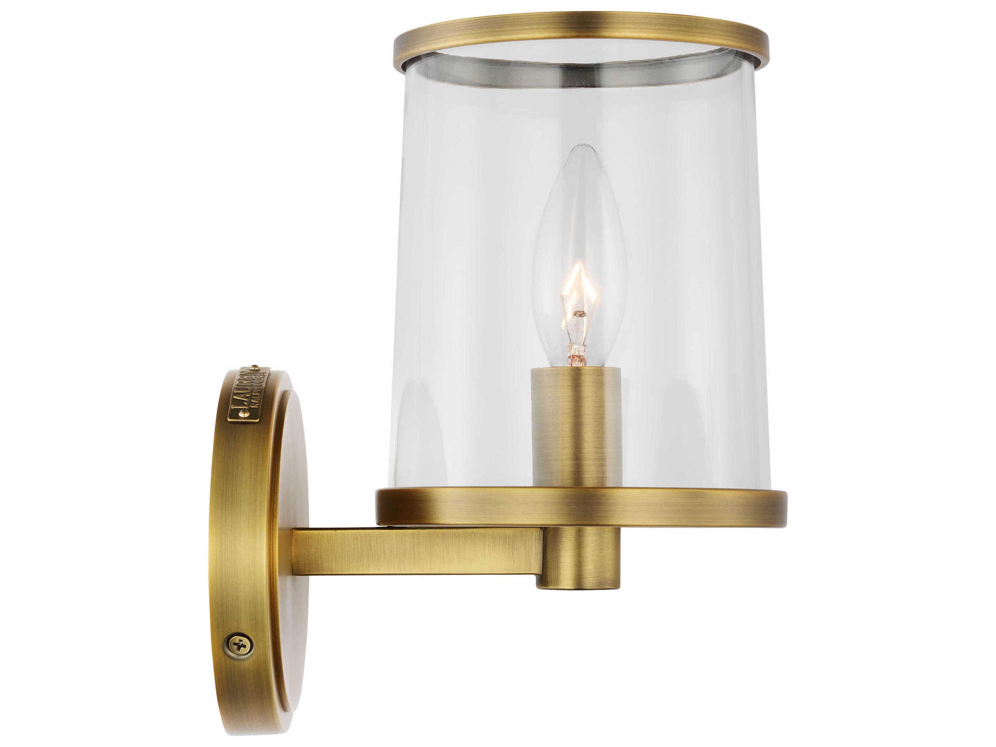 Visual Comfort Studio Reynolds 1-Light Time Worn Brass Wall Sconce