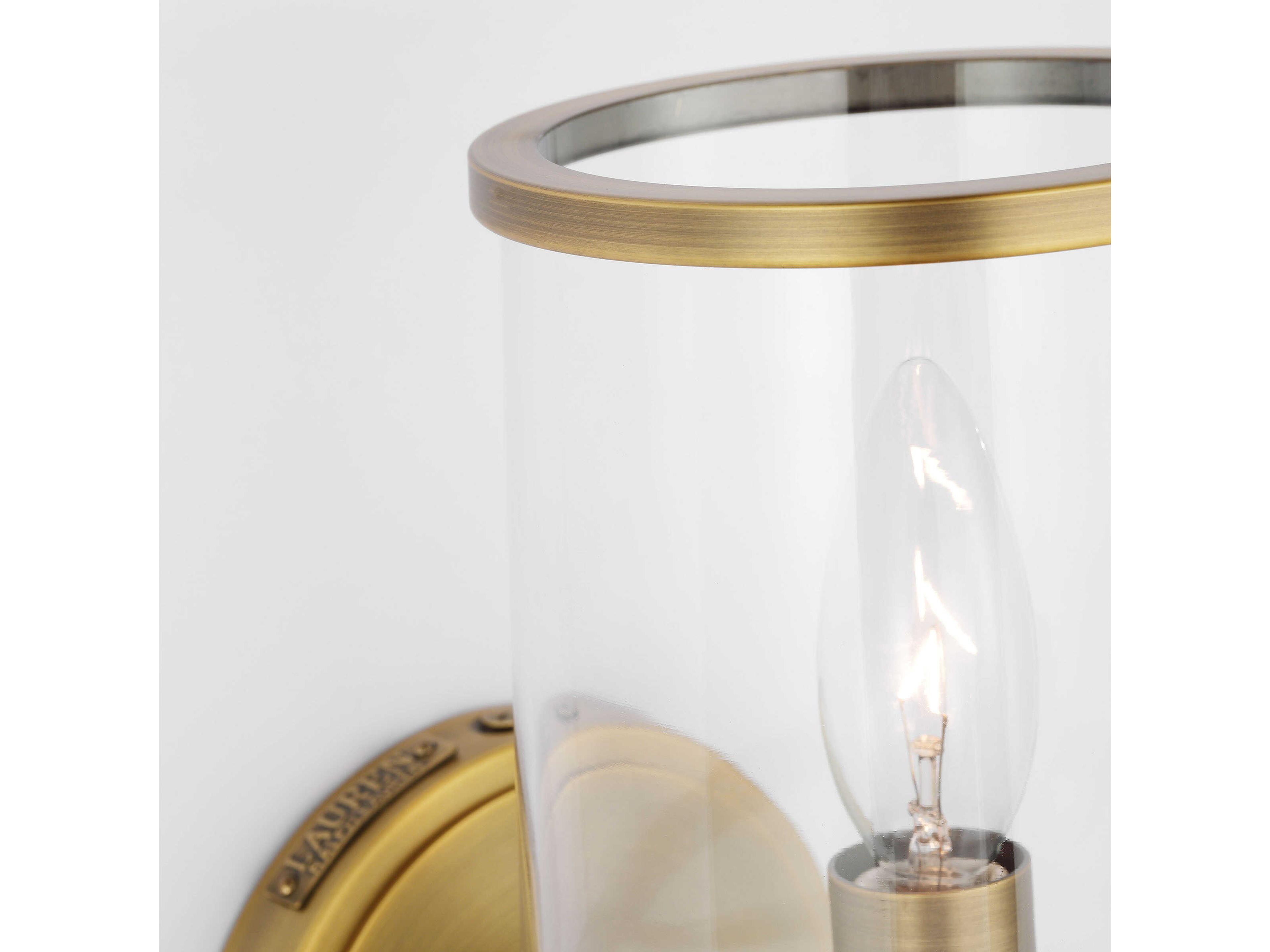 Visual Comfort Studio Reynolds 1-Light Time Worn Brass Wall Sconce