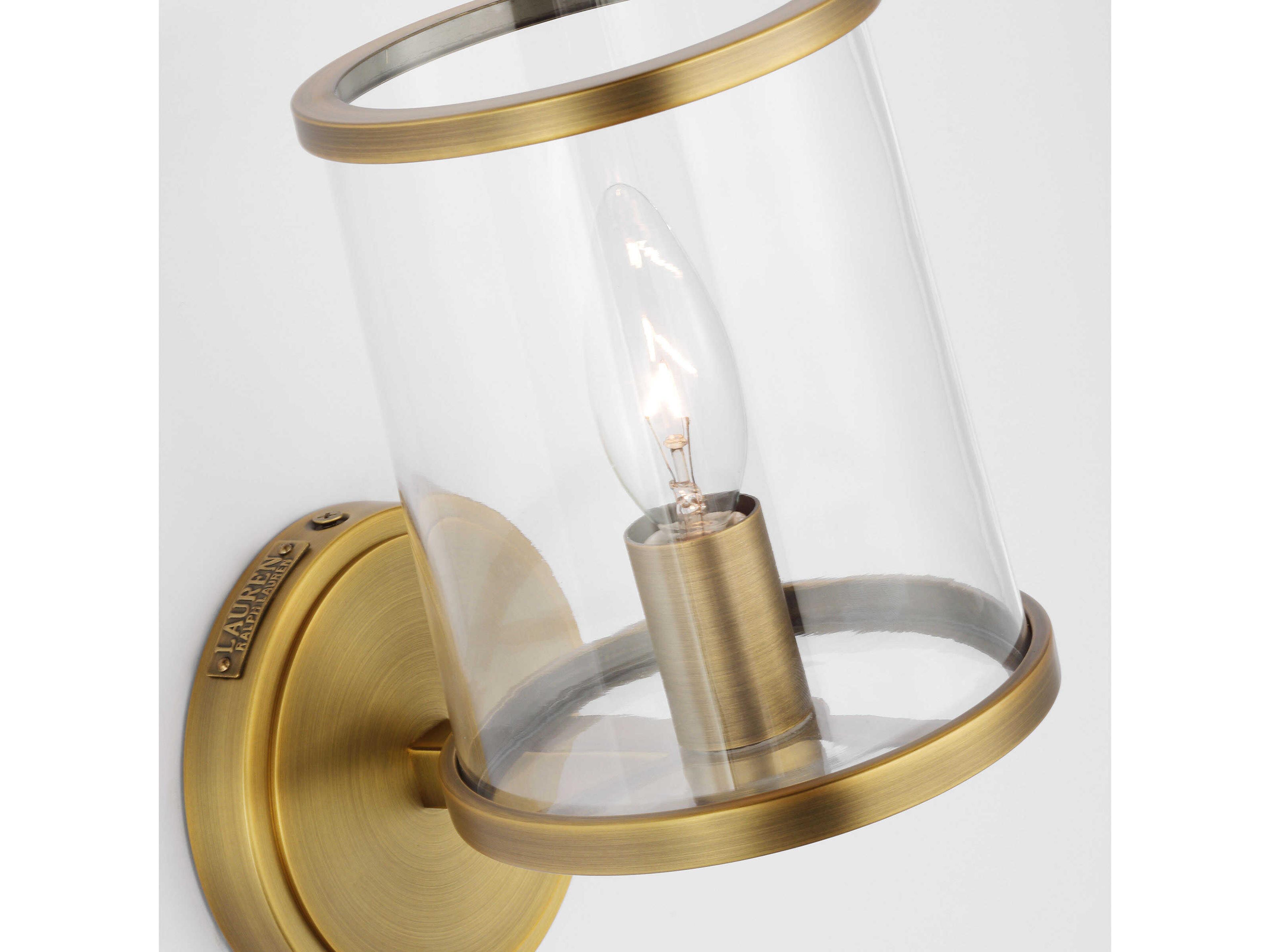 Visual Comfort Studio Reynolds 1-Light Time Worn Brass Wall Sconce