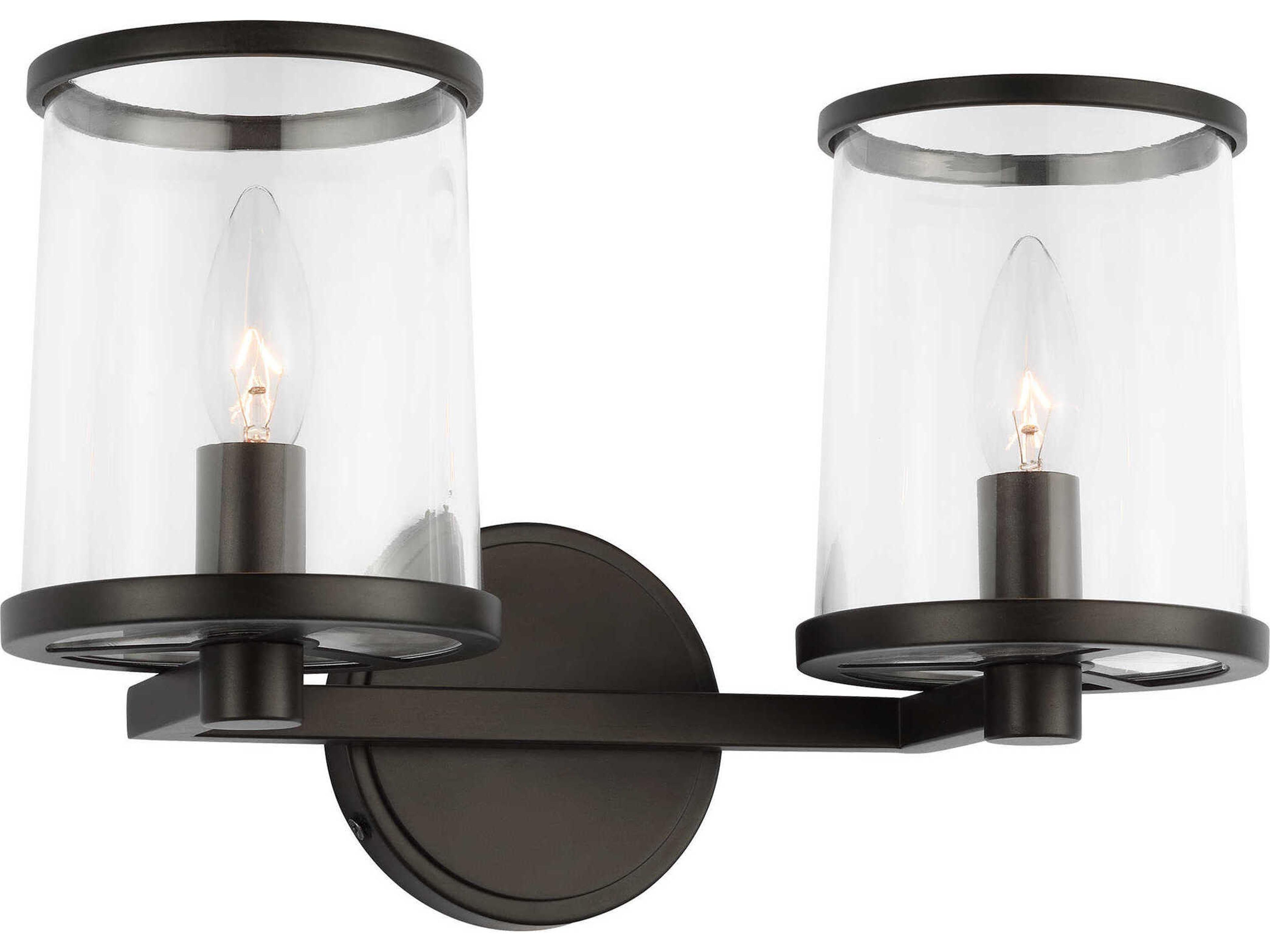 Reynolds 2-Light Aged Iron Black Vanity Light