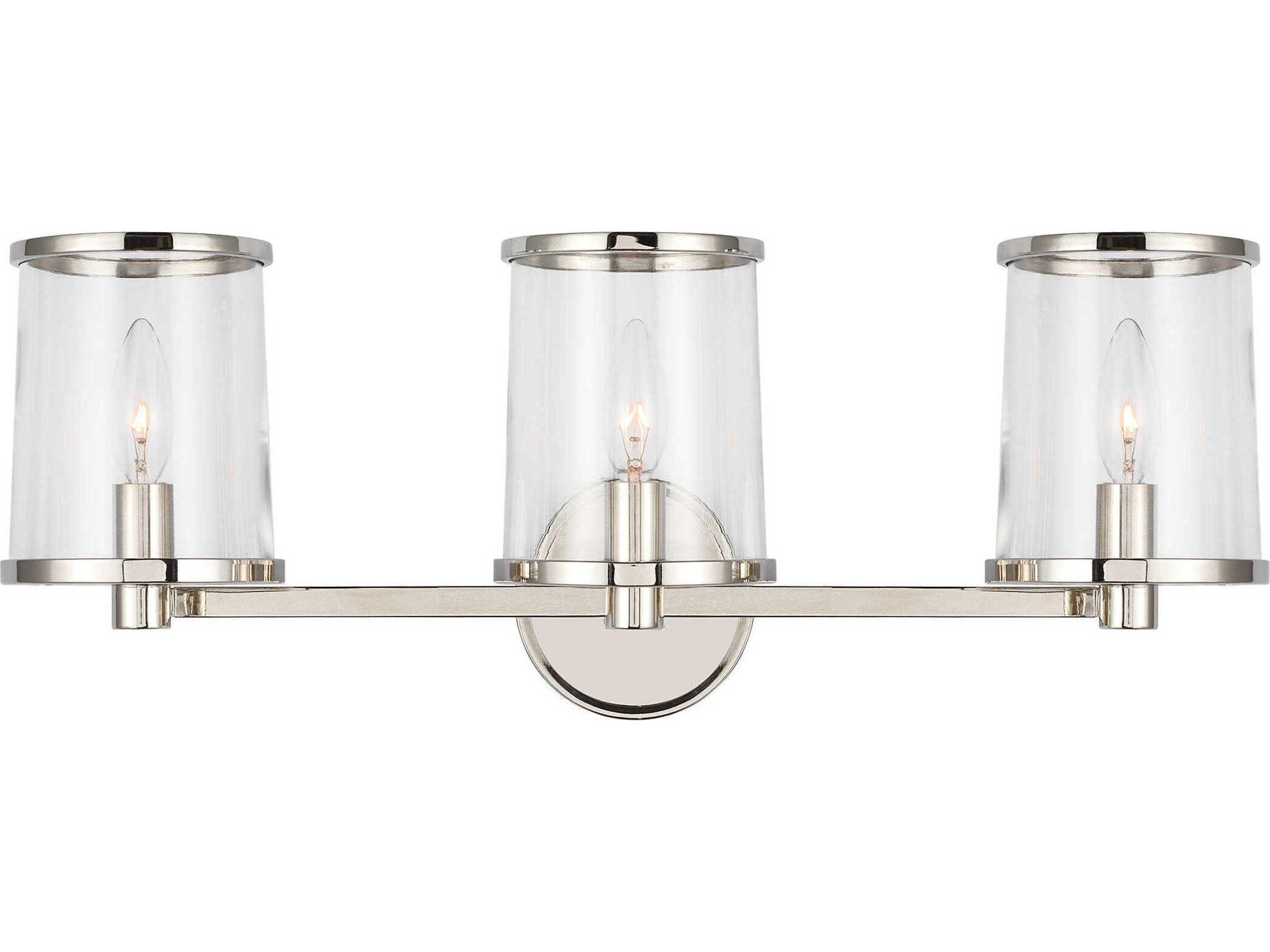Visual Comfort Studio Reynolds 3-Light Polished Nickel Vanity Light