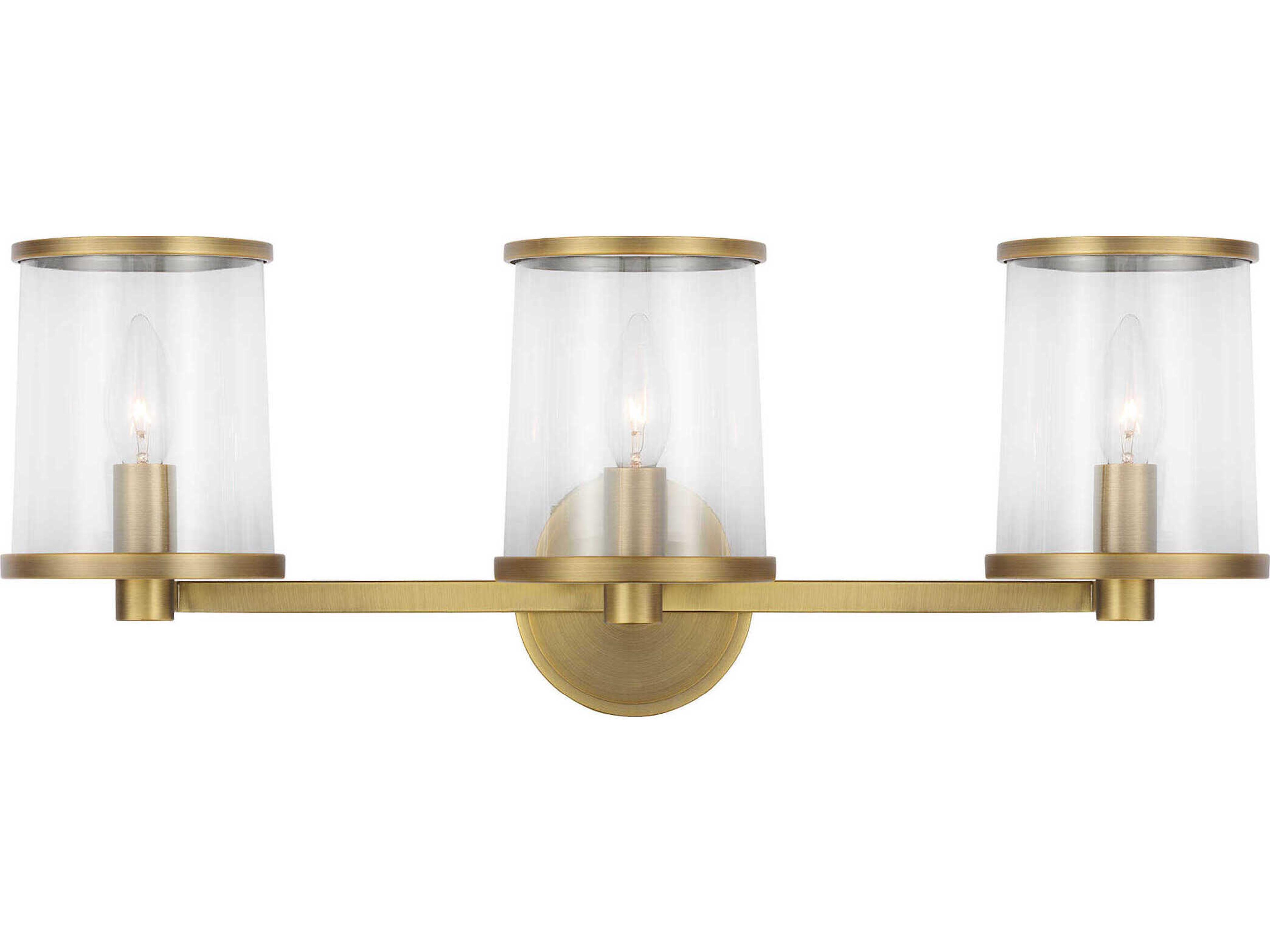 Visual Comfort Studio Reynolds 3-Light Time Worn Brass Vanity Light