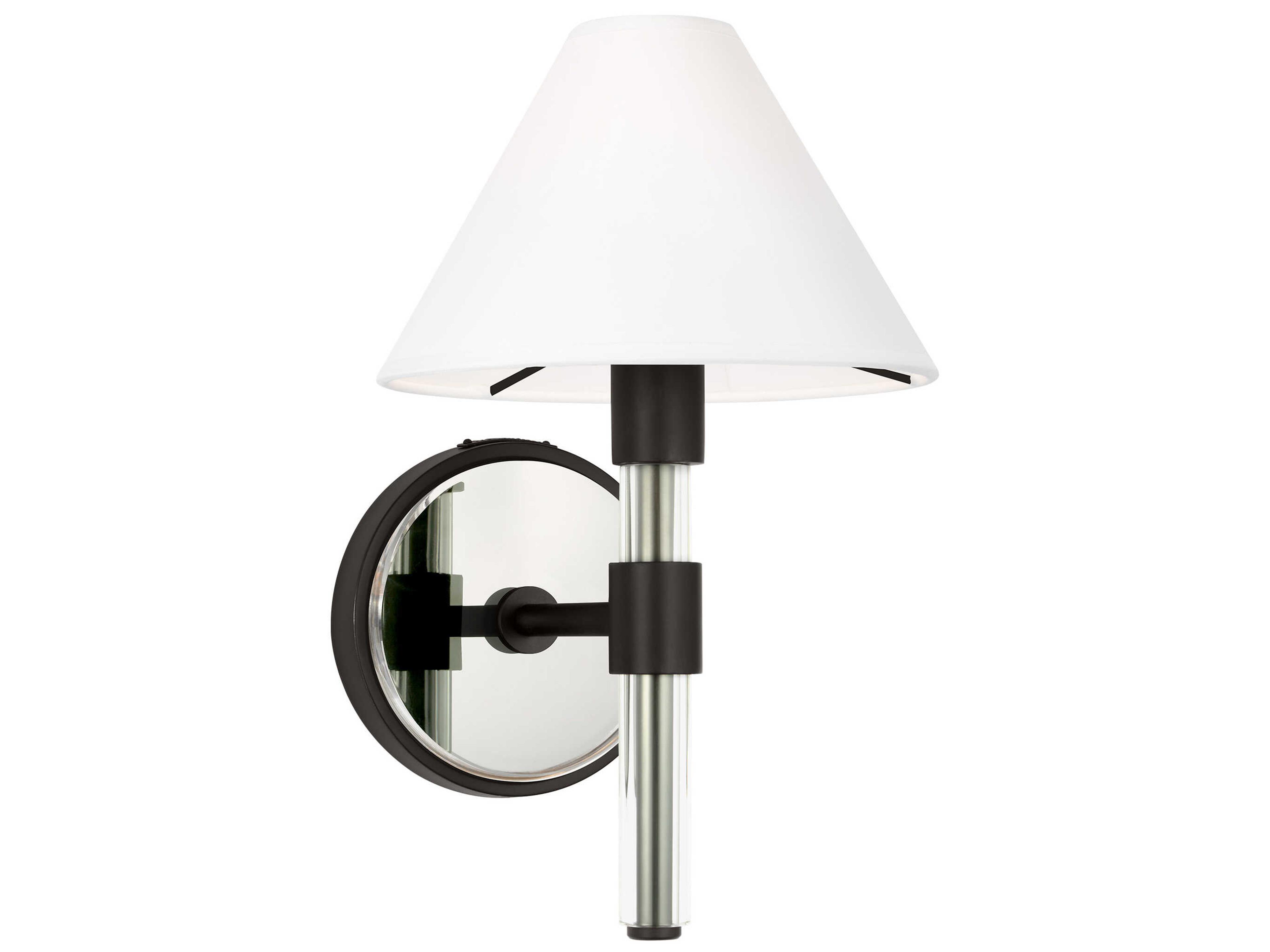 Robert 1 Light Wall Sconce Aged Iron White Paper Shade