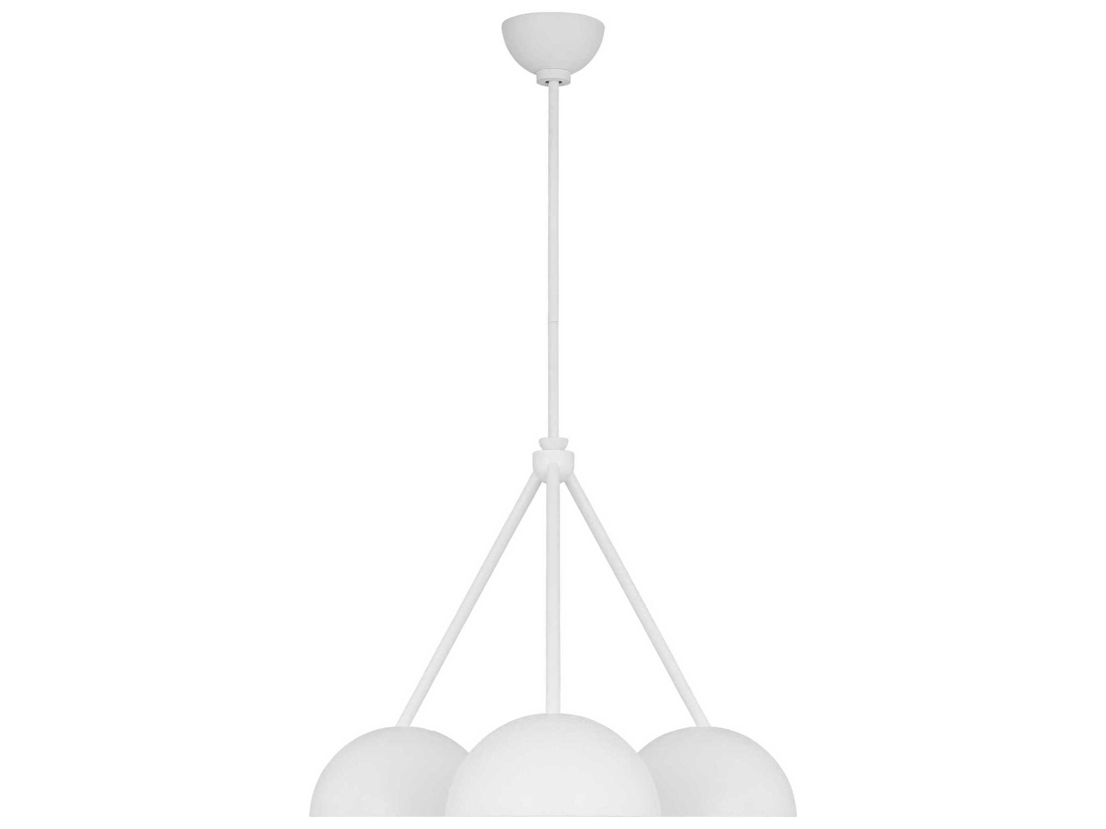 Visual Comfort Studio Beaunay 3-Light Cast Plaster White Dome Chandelier