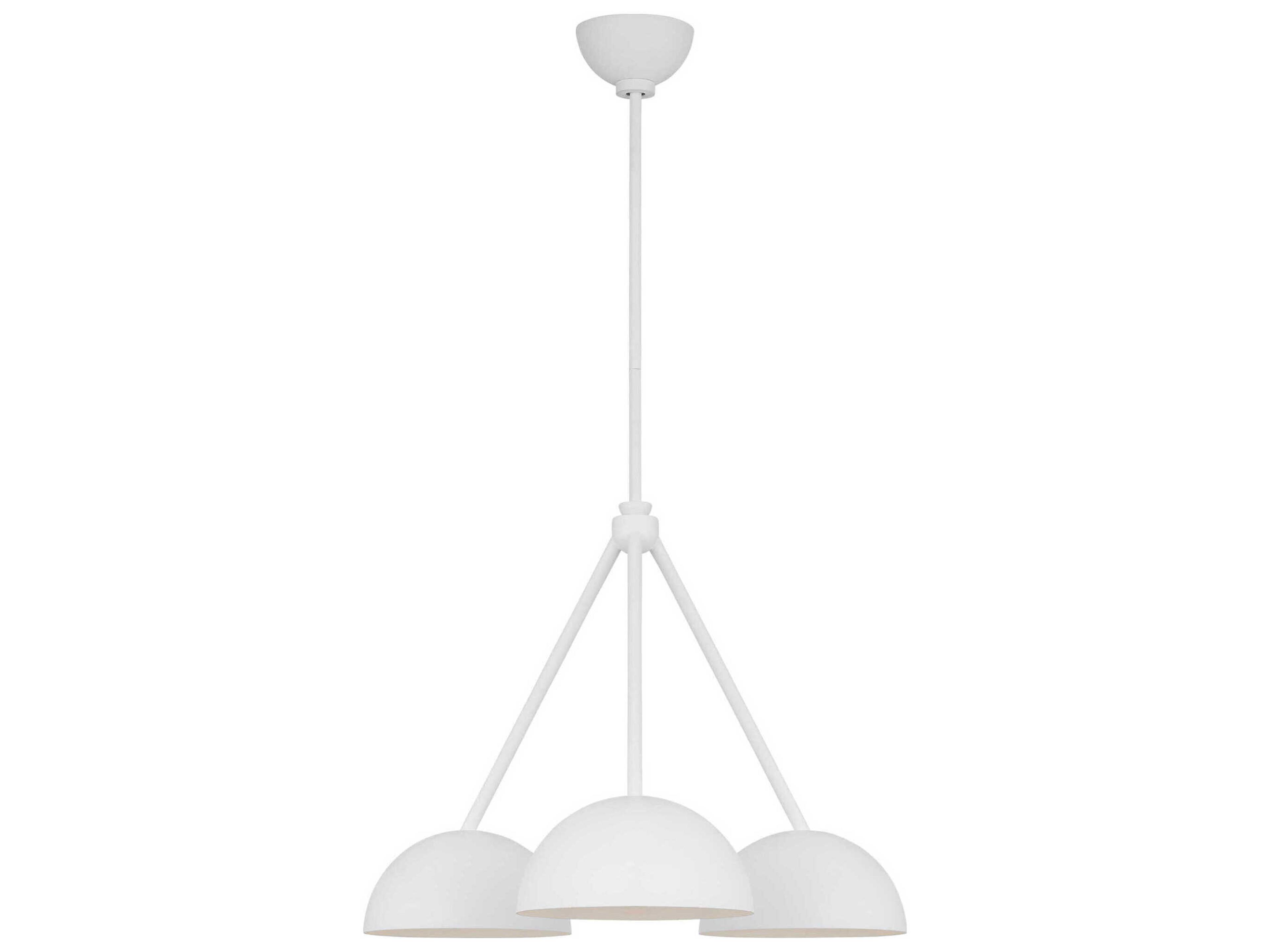 Visual Comfort Studio Beaunay 3-Light Cast Plaster White Dome Chandelier