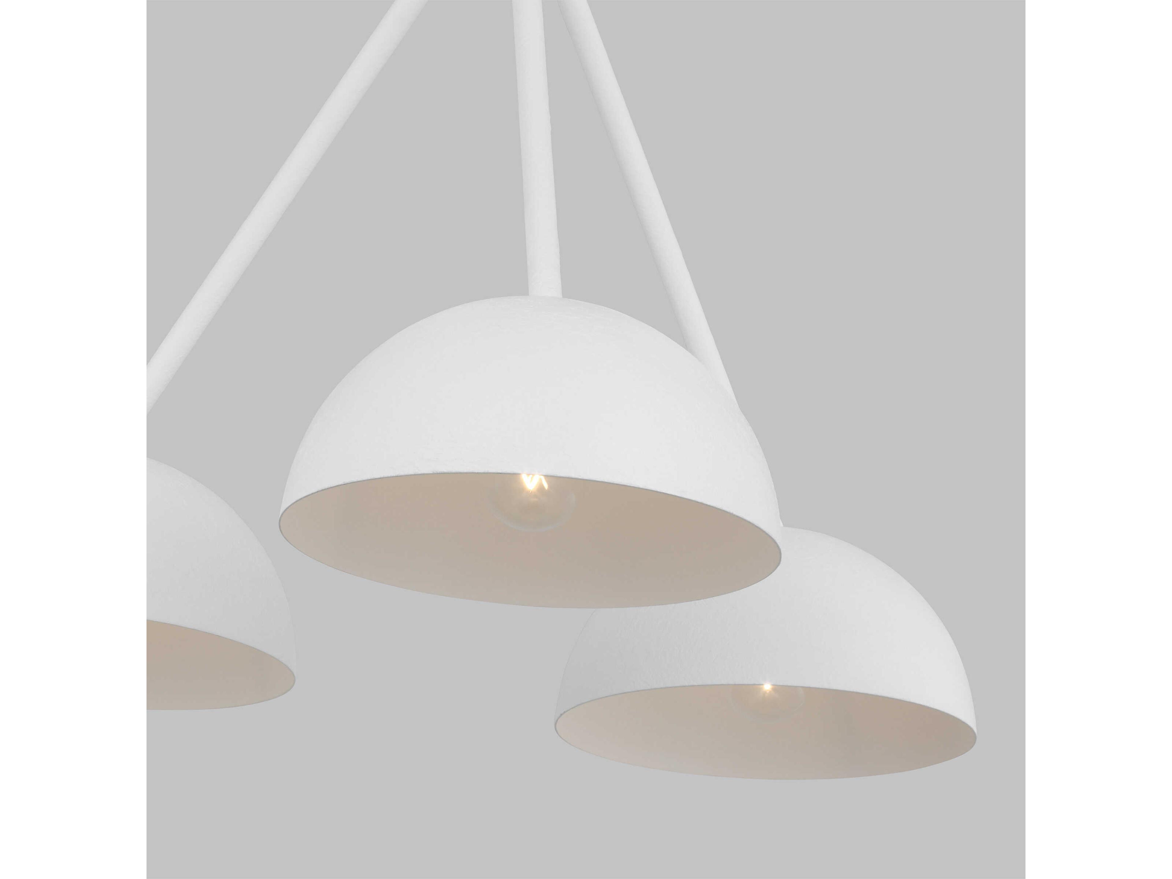 Visual Comfort Studio Beaunay 3-Light Cast Plaster White Dome Chandelier
