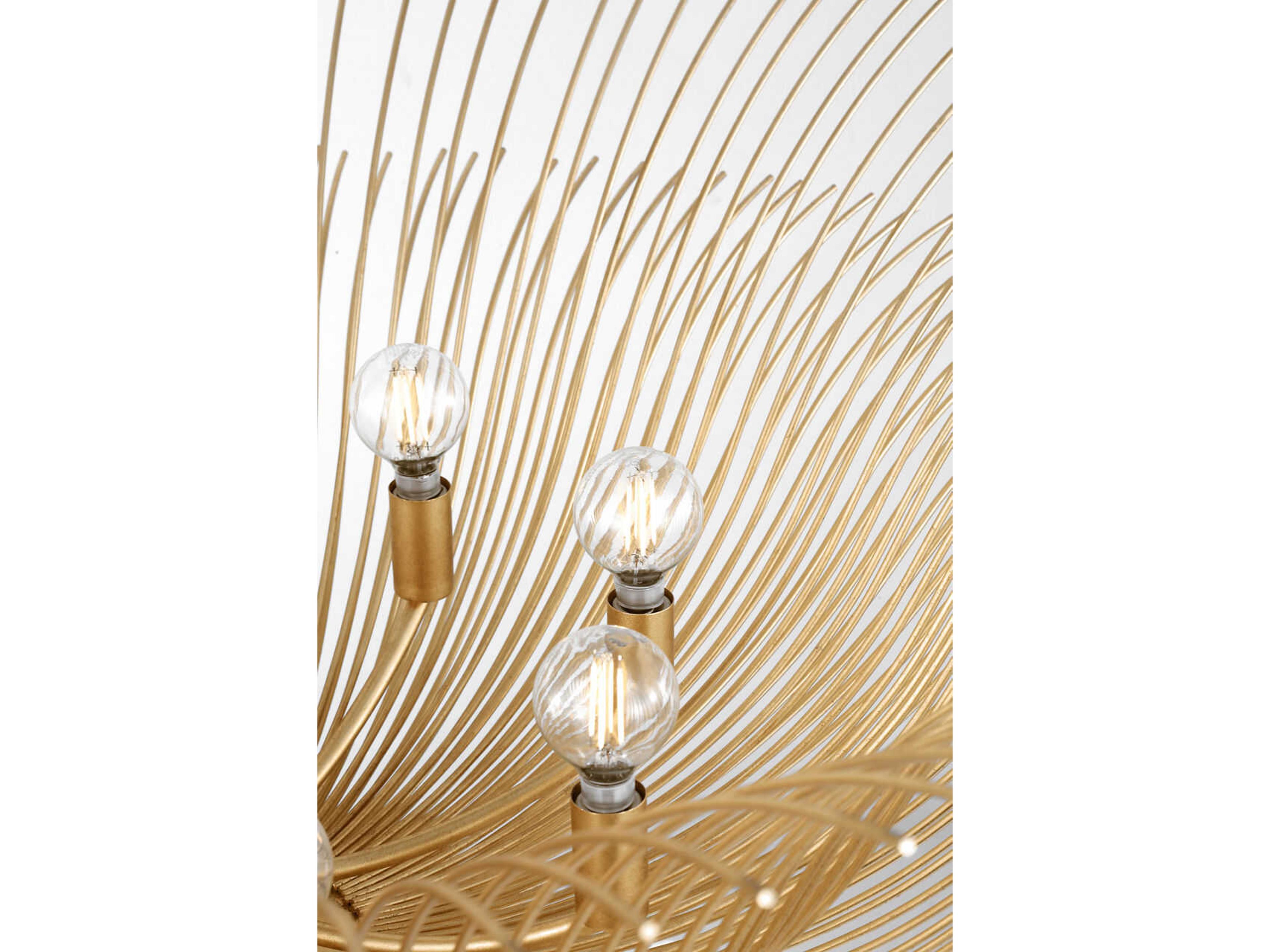 Visual Comfort Studio Dorelle 8-Light Gild Gold Candelabra Chandelier