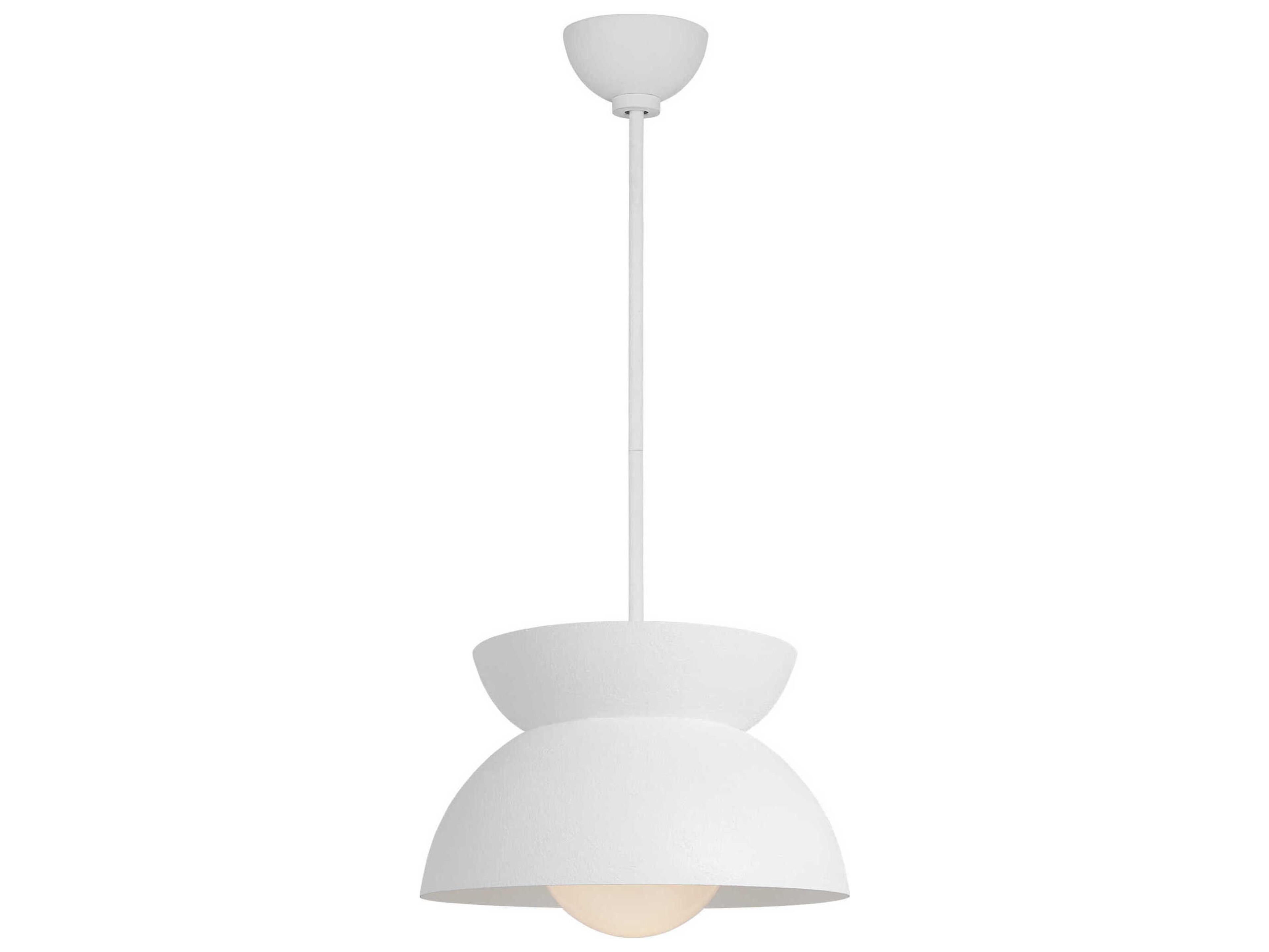 Visual Comfort Studio Beaunay 1-Light Cast Plaster White Dome Pendant
