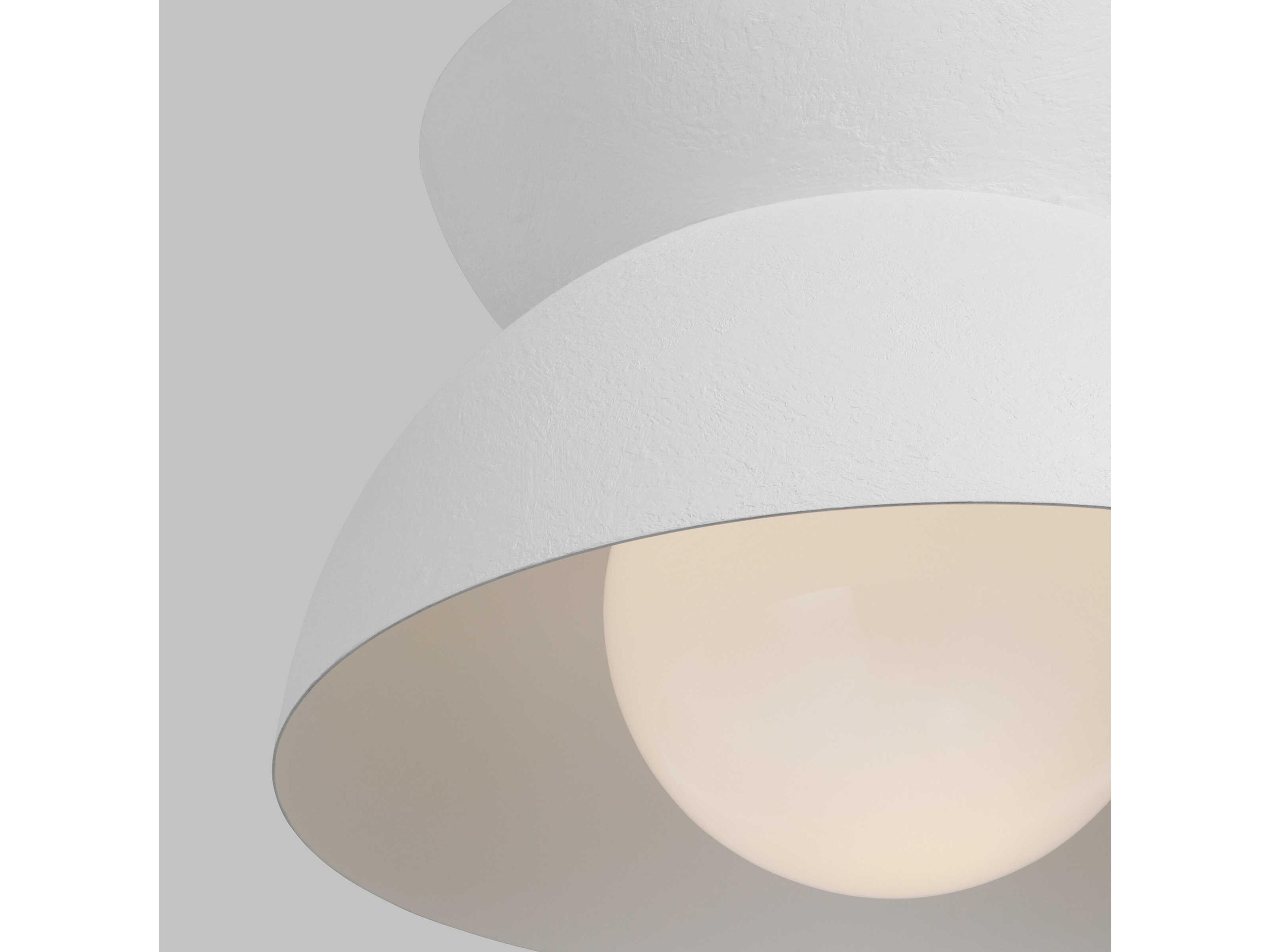 Visual Comfort Studio Beaunay 1-Light Cast Plaster White Dome Pendant