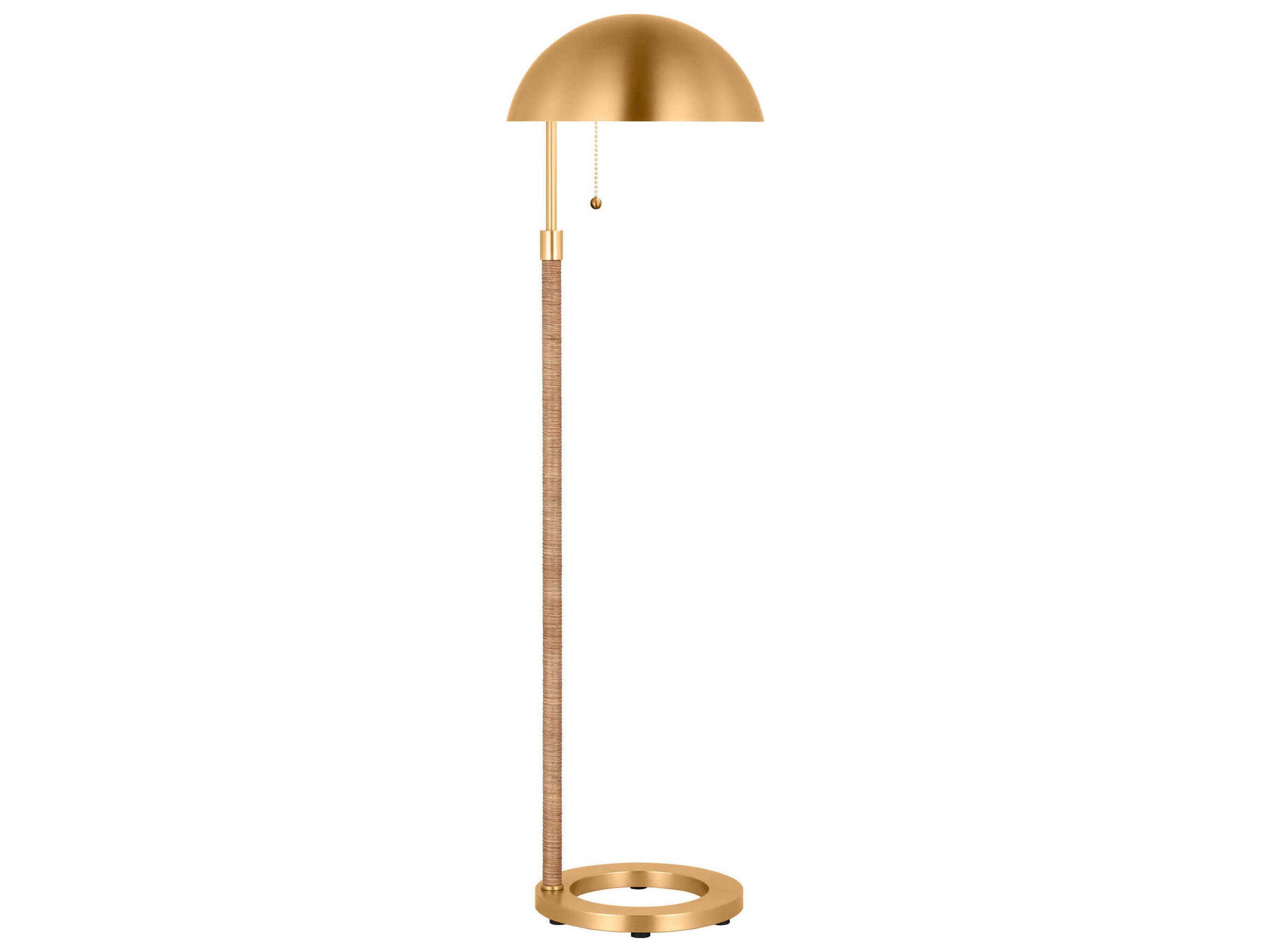 Floor Lamp Balleroy Burnished Brass Rattan
