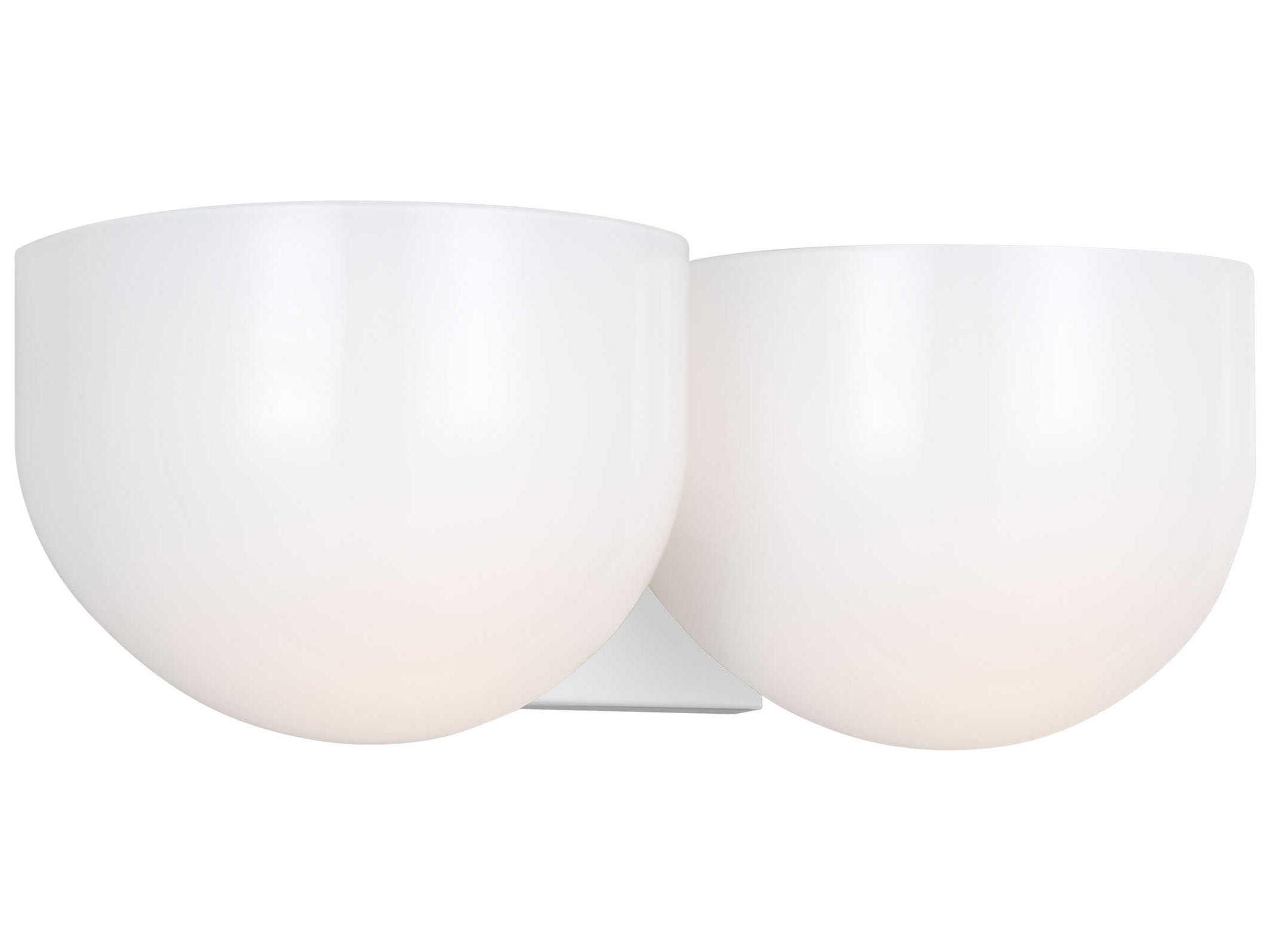 Cheverny 2 Light Matte White Milk Glass Vanity Light