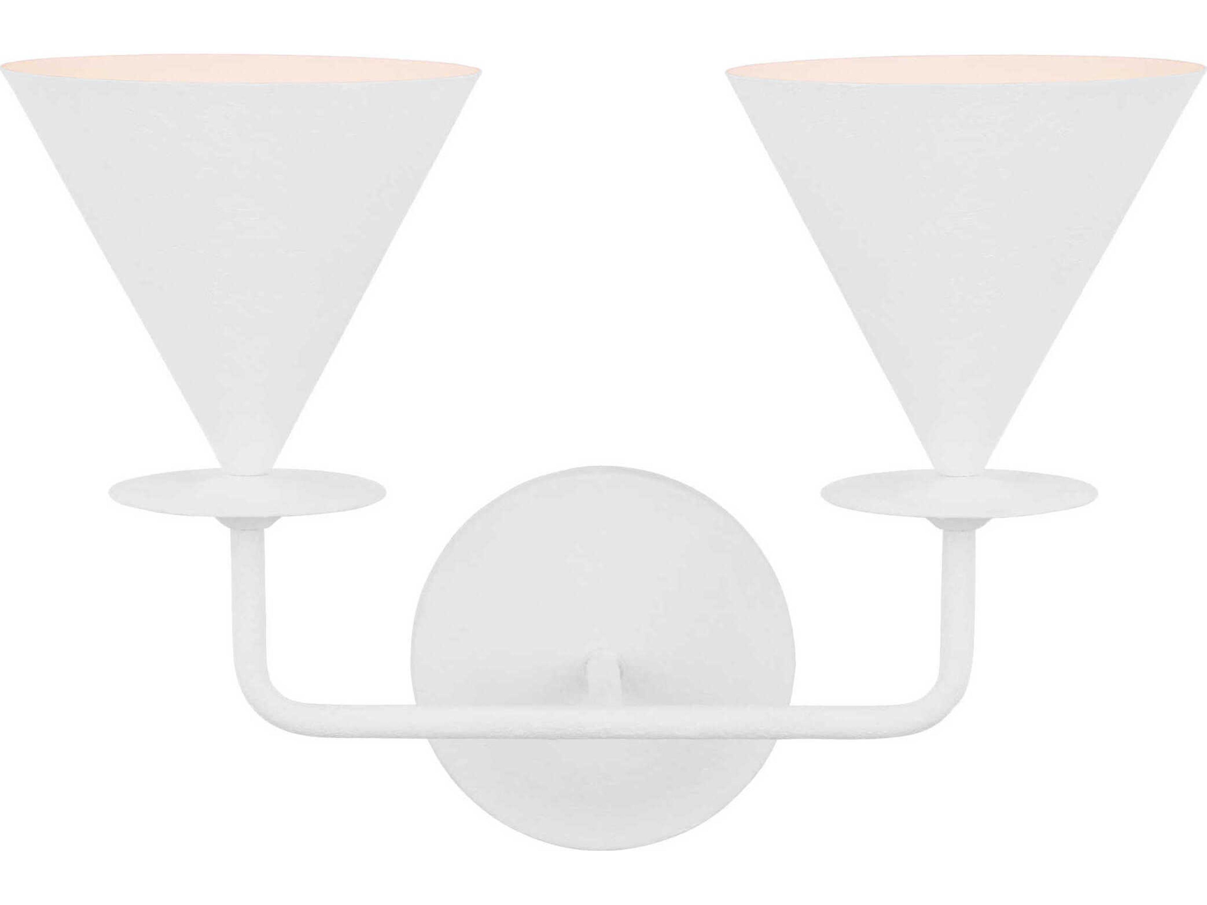 Visual Comfort Studio Cornet 2-Light Cast Plaster White Vanity Light