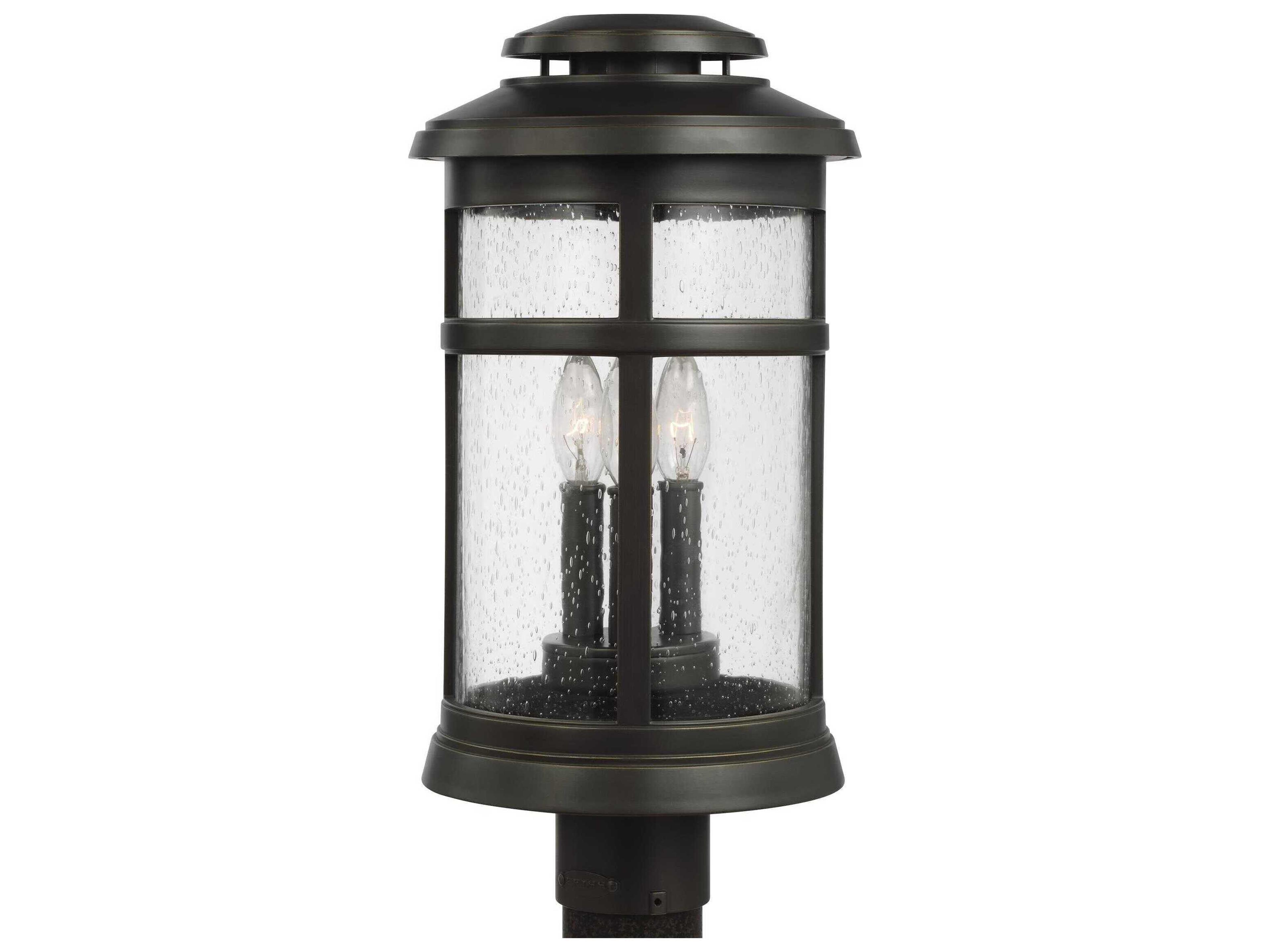3 Light Outdoor Post Lantern Newport Antique Bronze StoneStrong