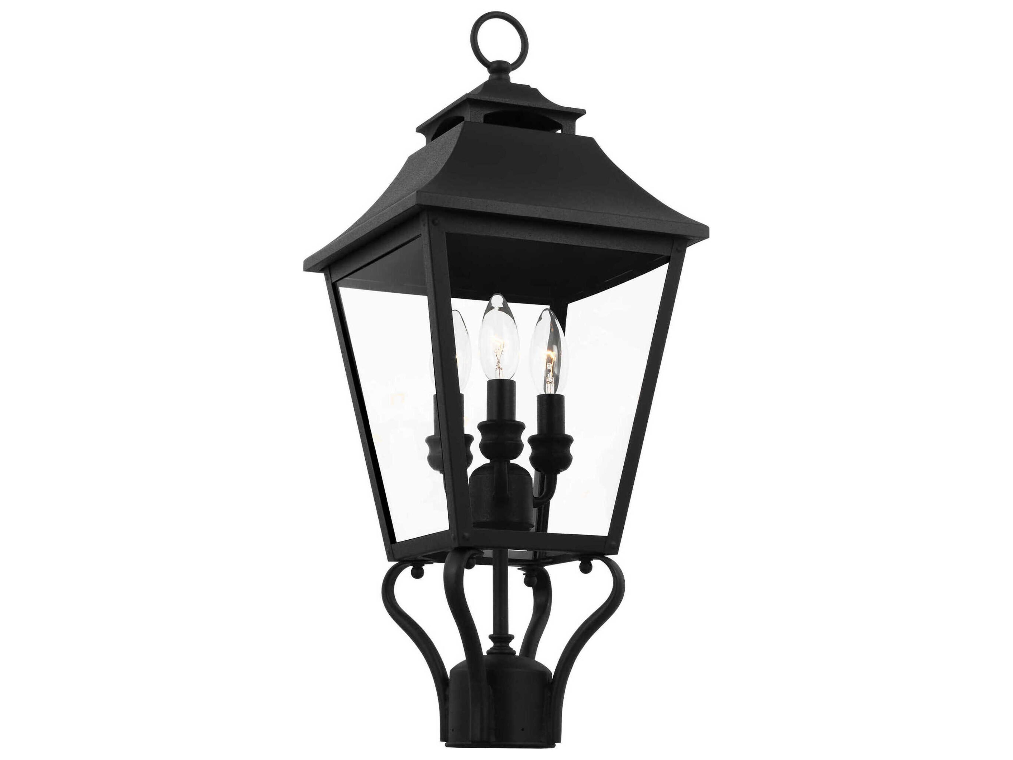 Visual Comfort Studio Galena 3-Light Outdoor Post Light
