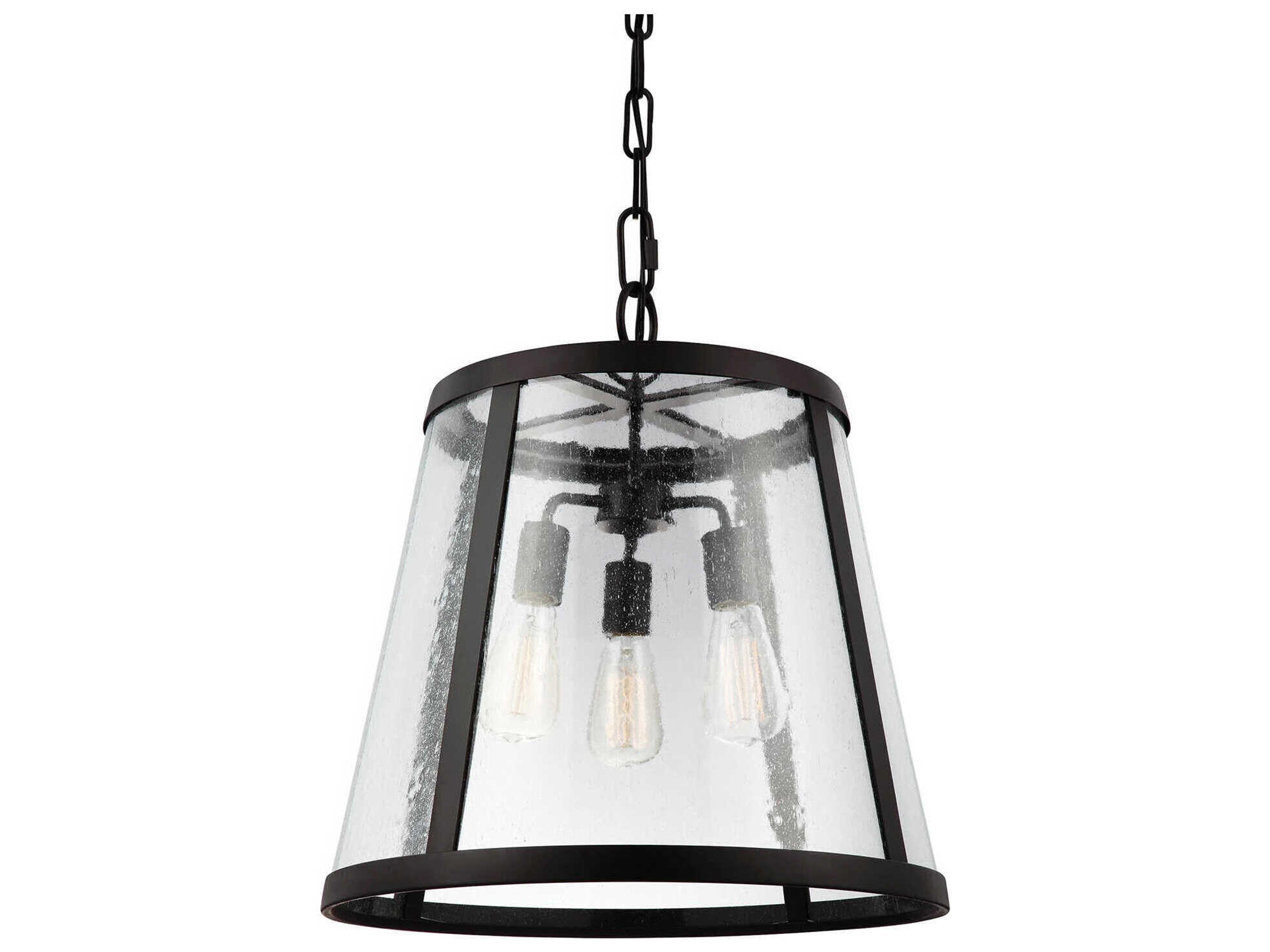 3 Light Pendant Harrow Oil Rubbed Bronze Clear Seeded Glass