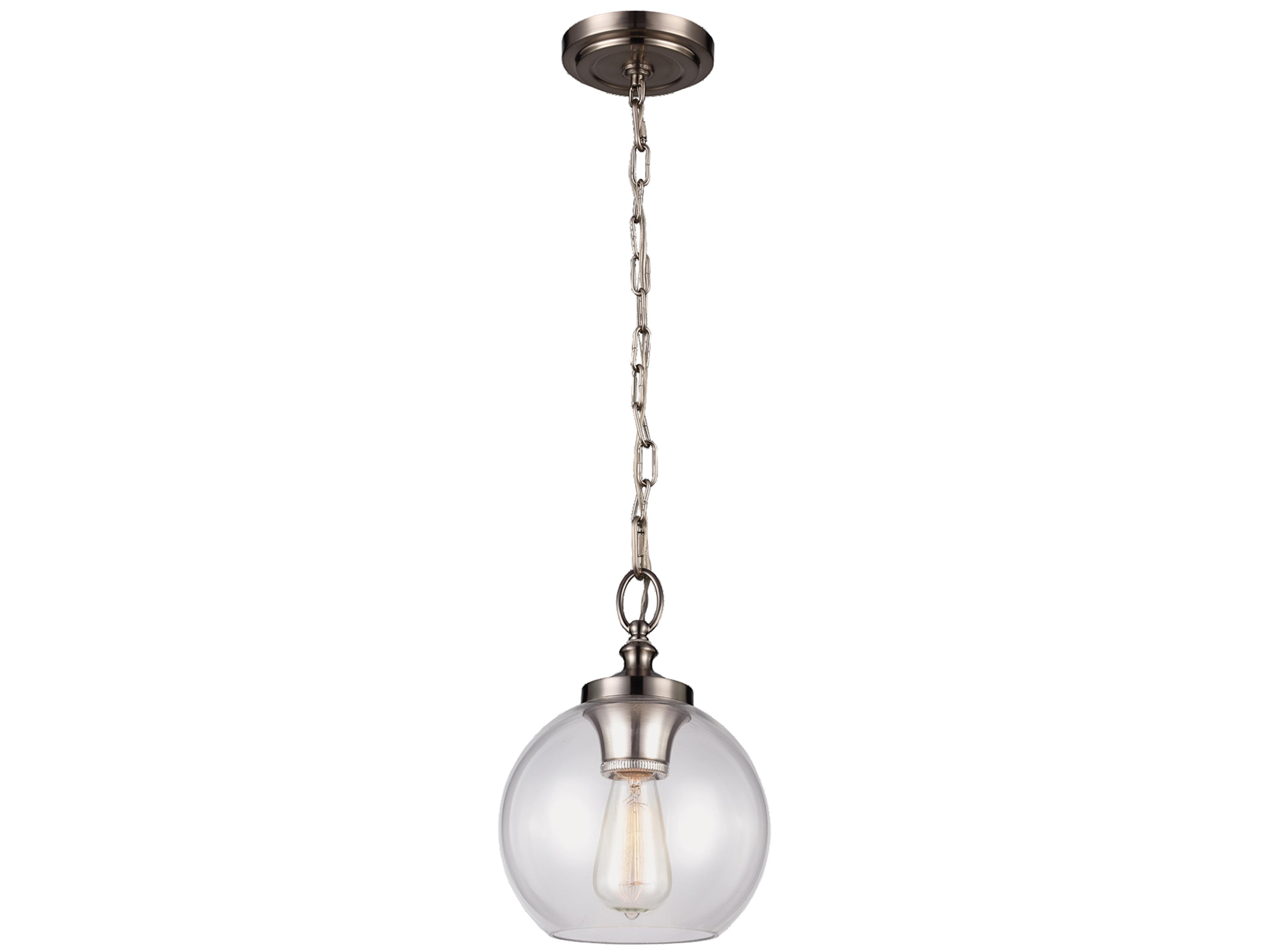 Tabby 1-Light Brushed Steel Globe Mini Pendant