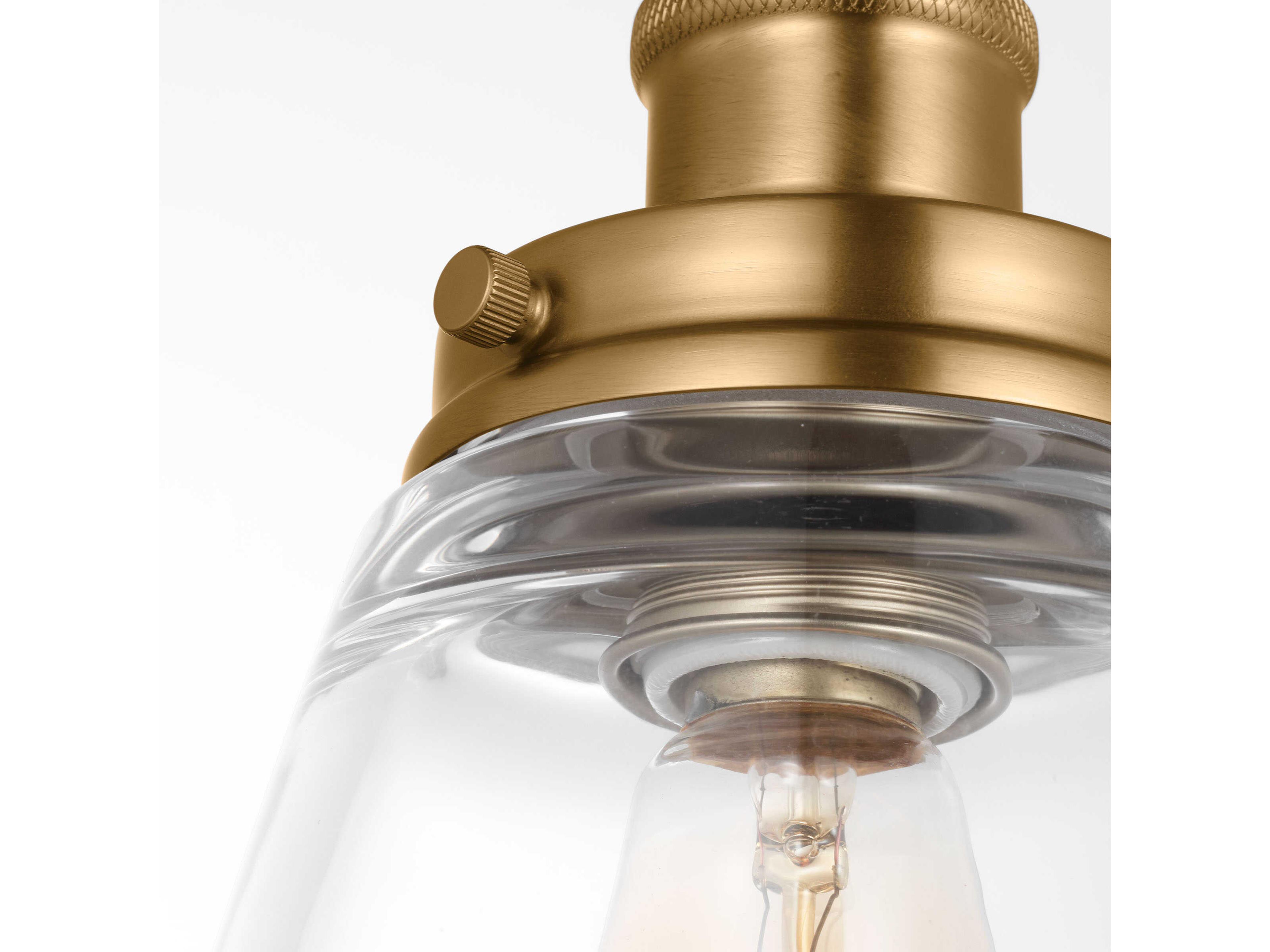 Visual Comfort Studio Baskin 1-Light Satin Brass Mini Pendant