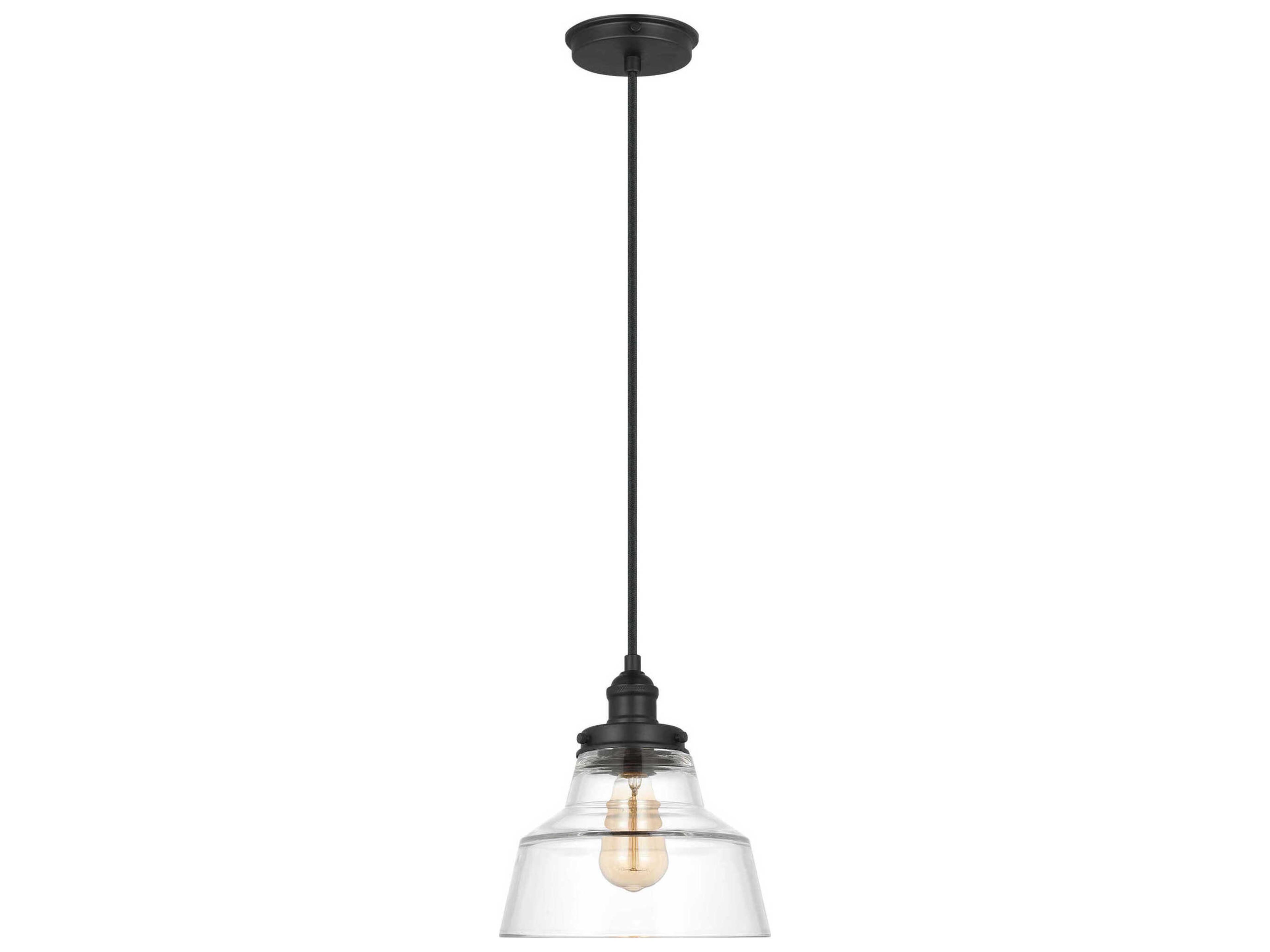 Visual Comfort Studio Baskin 1-Light Midnight Black Mini Pendant