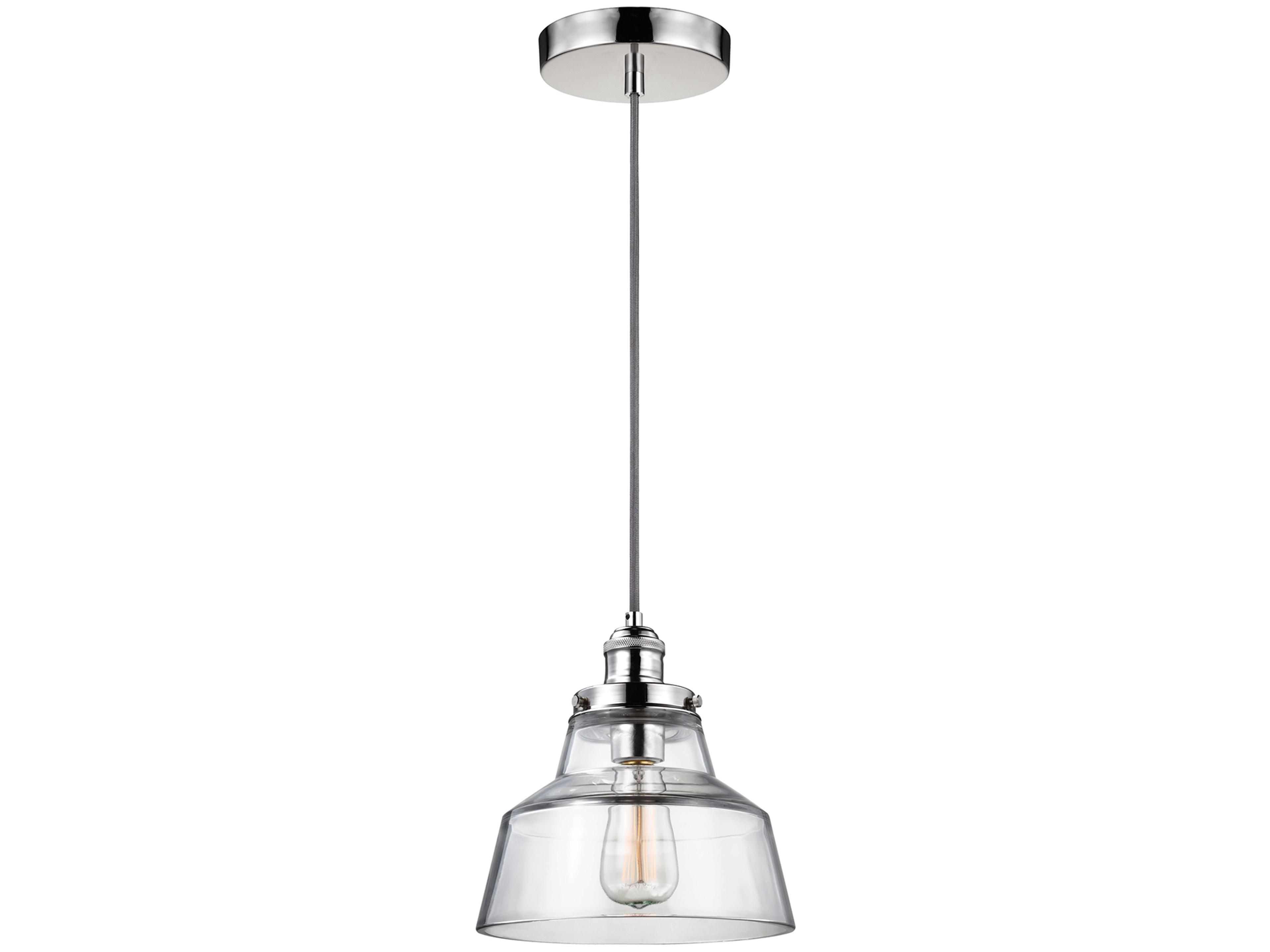 Mini Pendant Baskin Polished Nickel Clear Glass