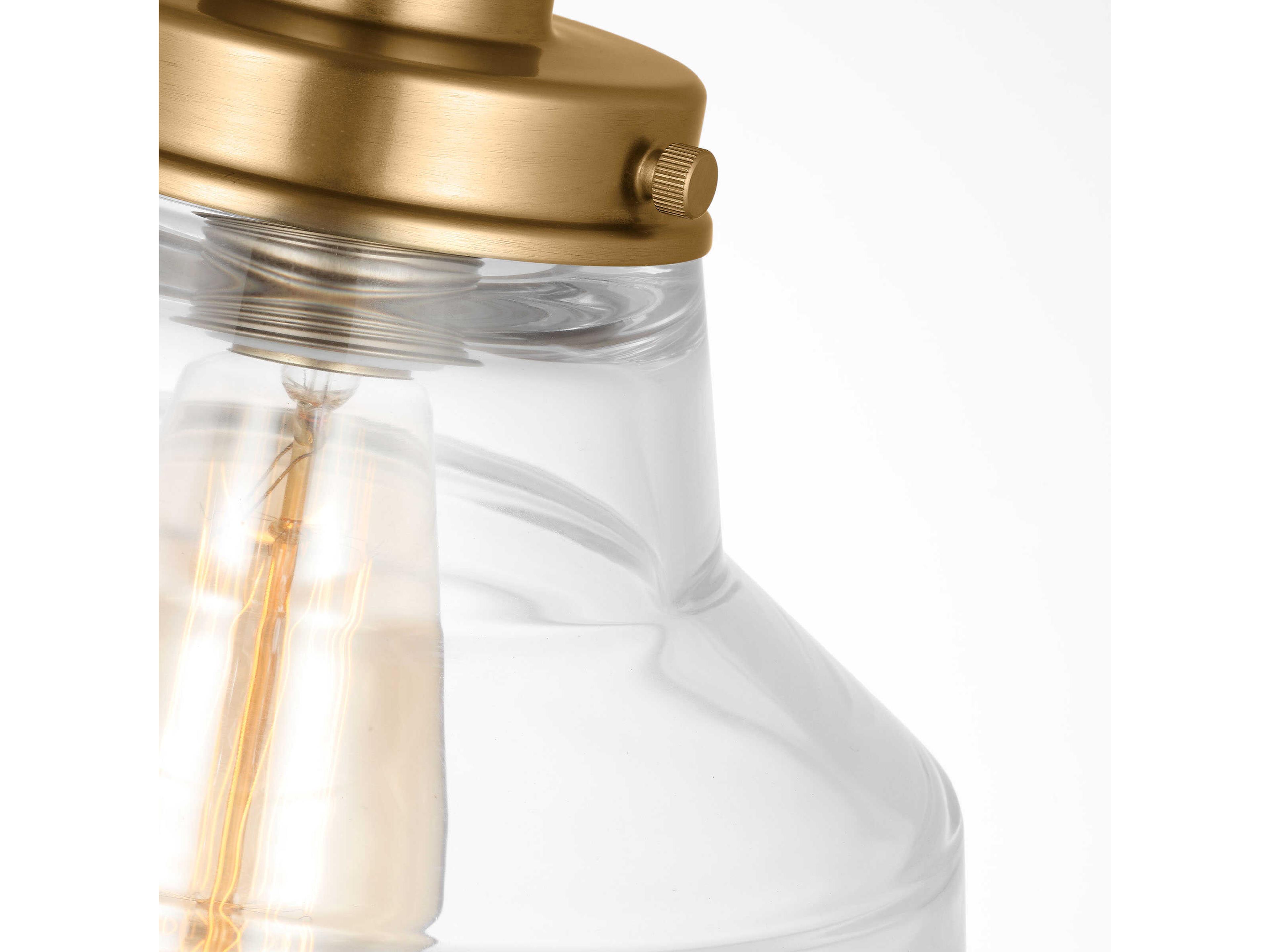 Visual Comfort Studio Baskin 1-Light Satin Brass Mini Pendant