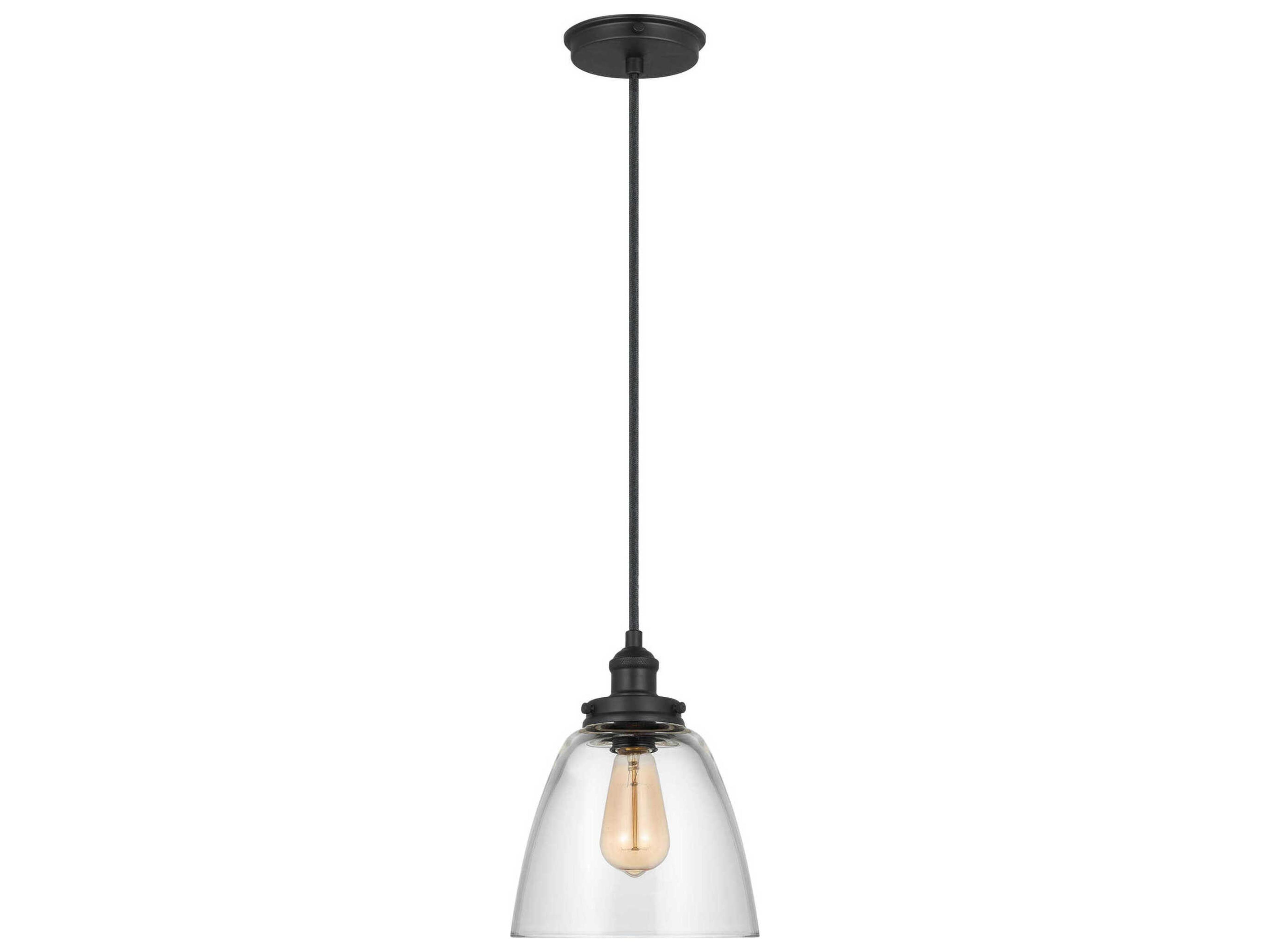 Visual Comfort Studio Baskin 1-Light Midnight Black Mini Pendant