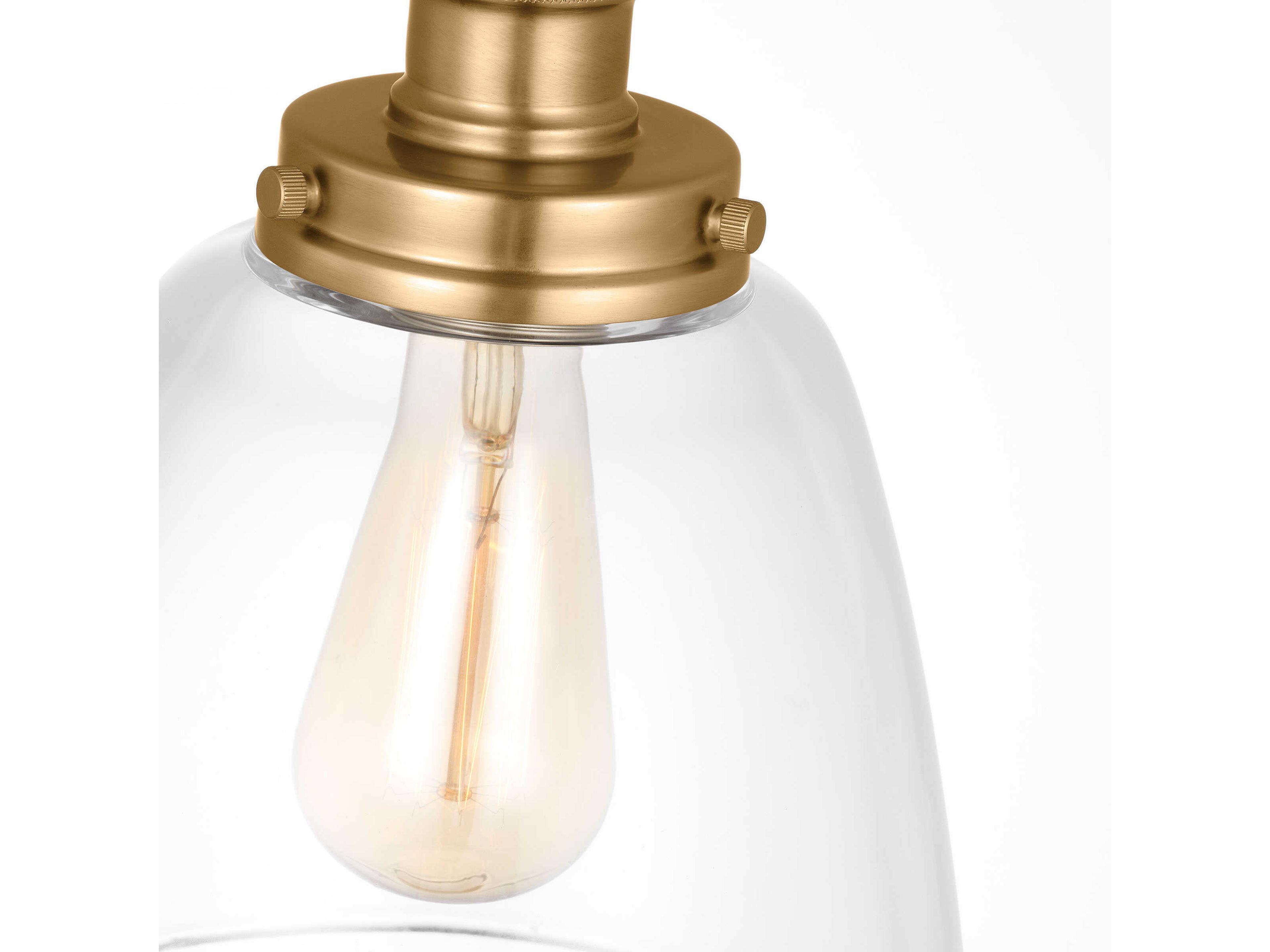 Visual Comfort Studio Baskin 1-Light Satin Brass Mini Pendant