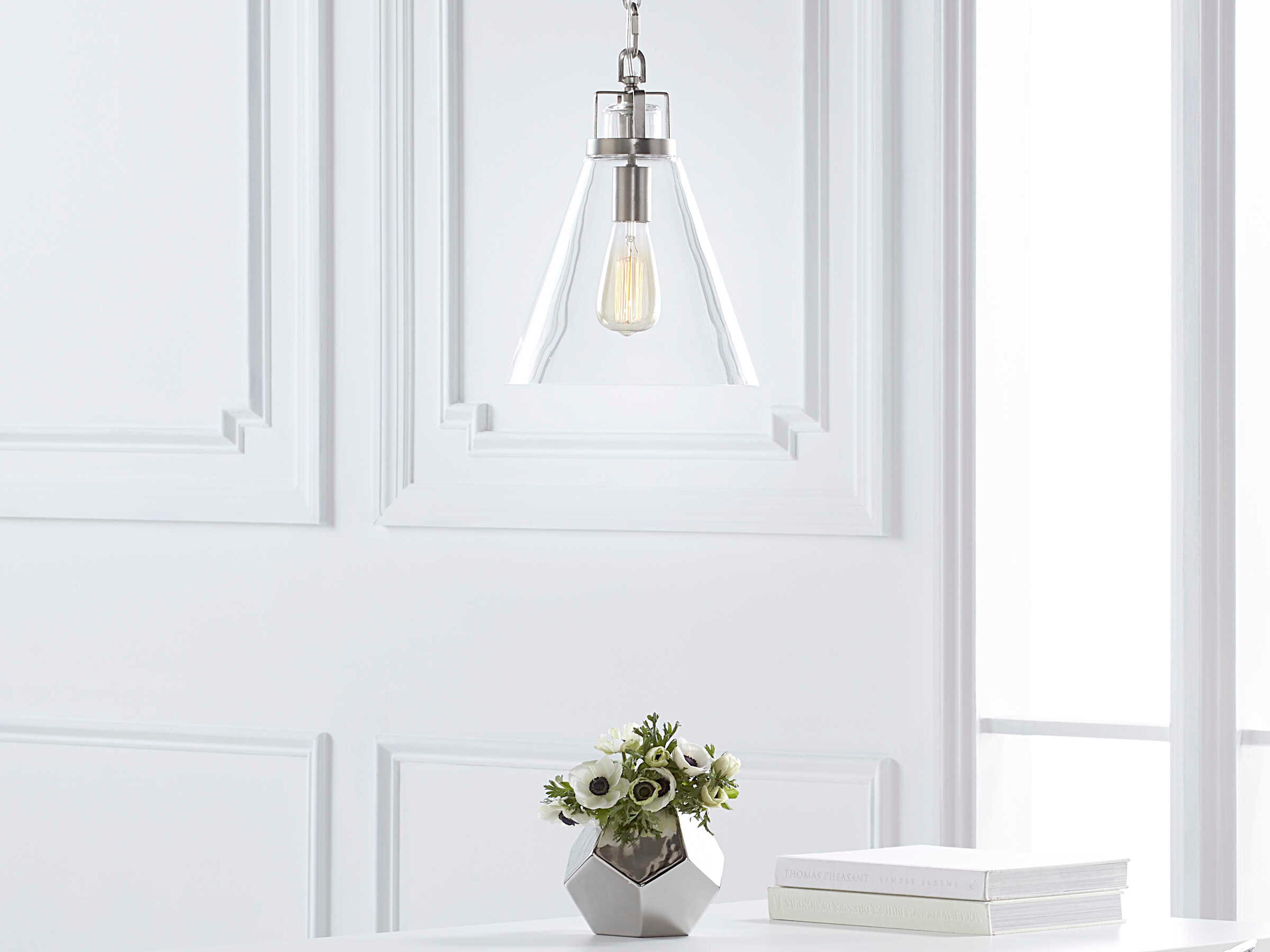 Visual Comfort Studio Frontage 1-Light Satin Nickel Mini Pendant