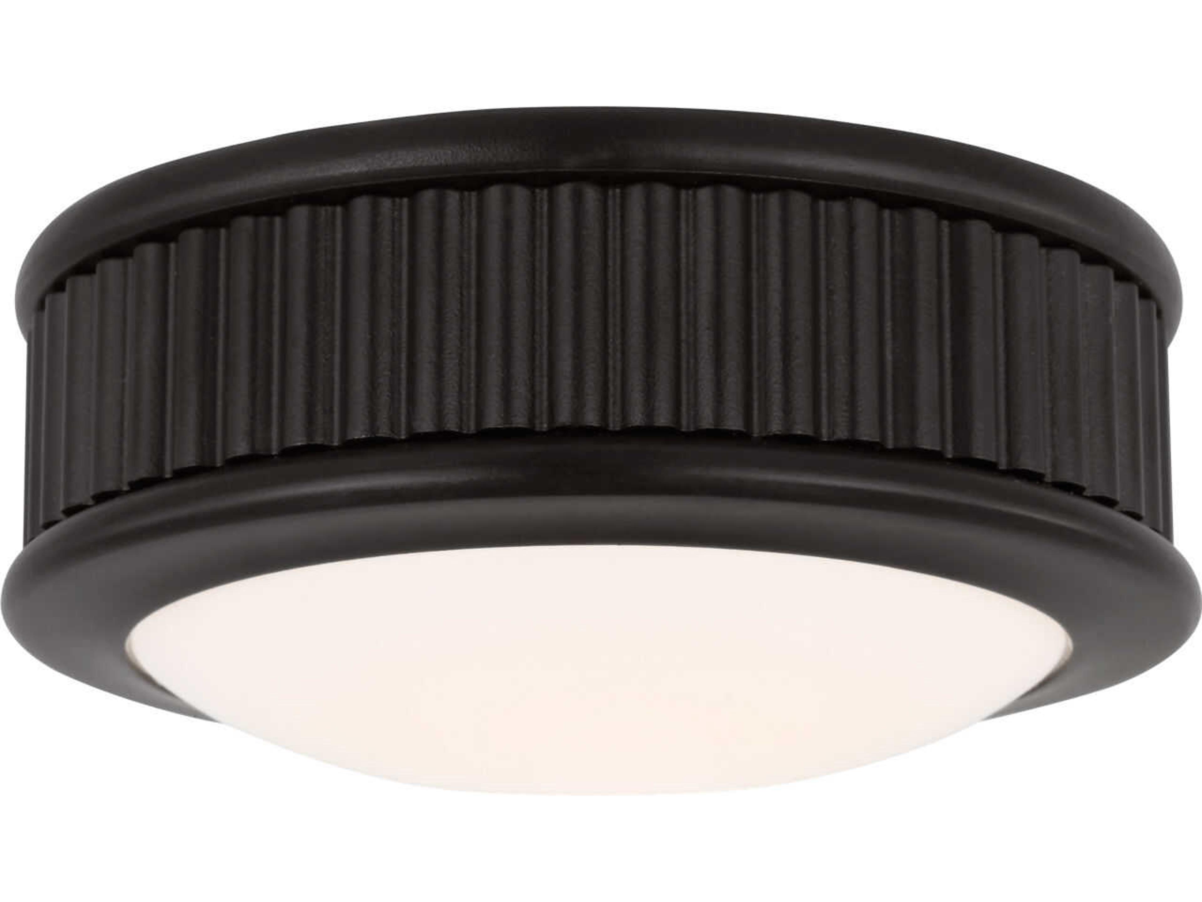 Ritz Aged Iron Black Round Flush Mount