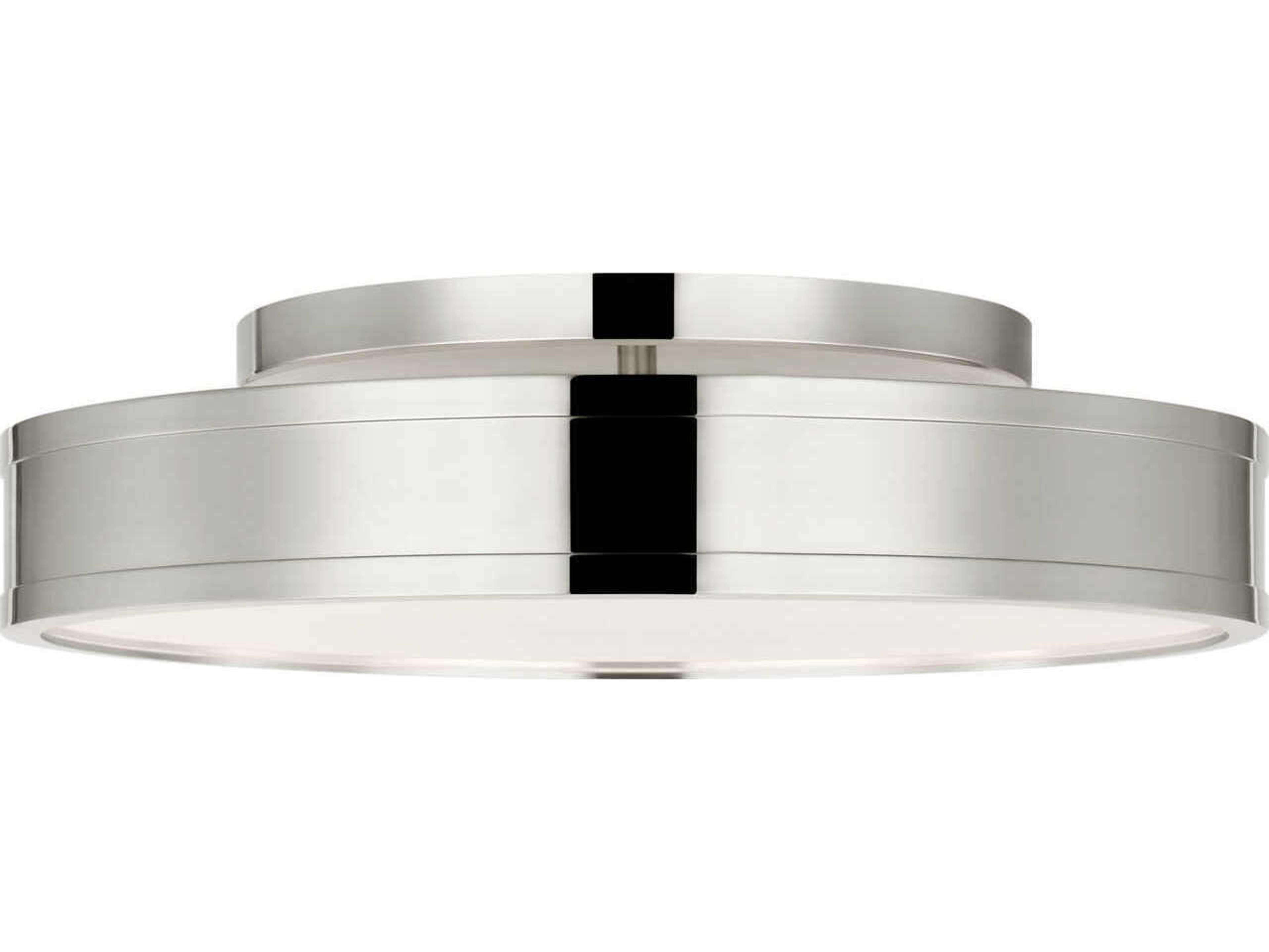 Dupont Polished Nickel Steel Round Semi Flush Mount