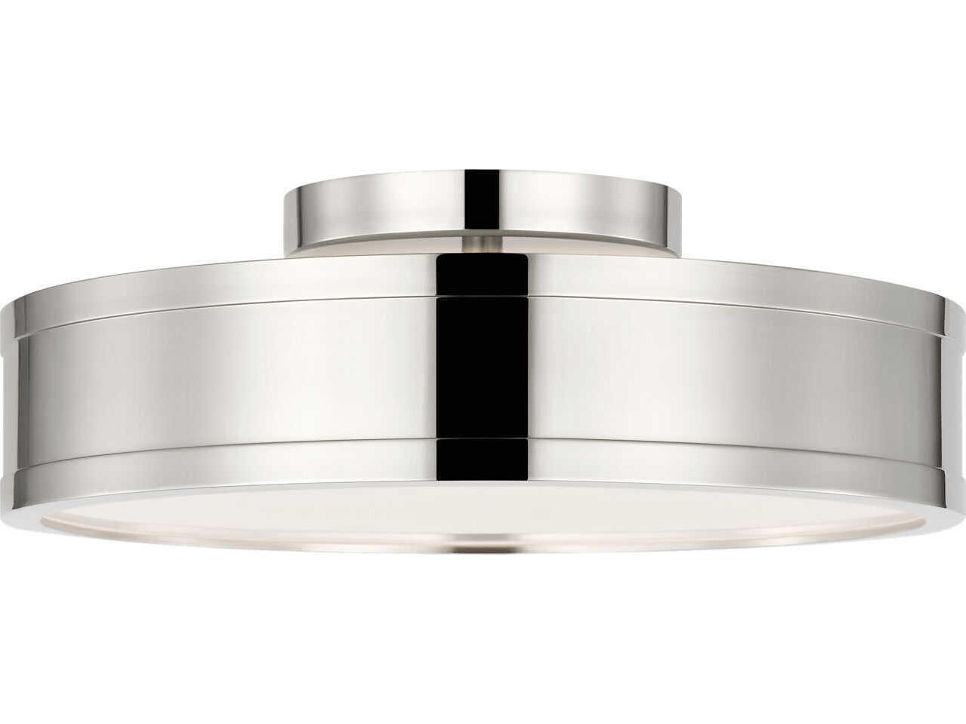 Dupont Polished Nickel Silver Round Semi Flush Mount