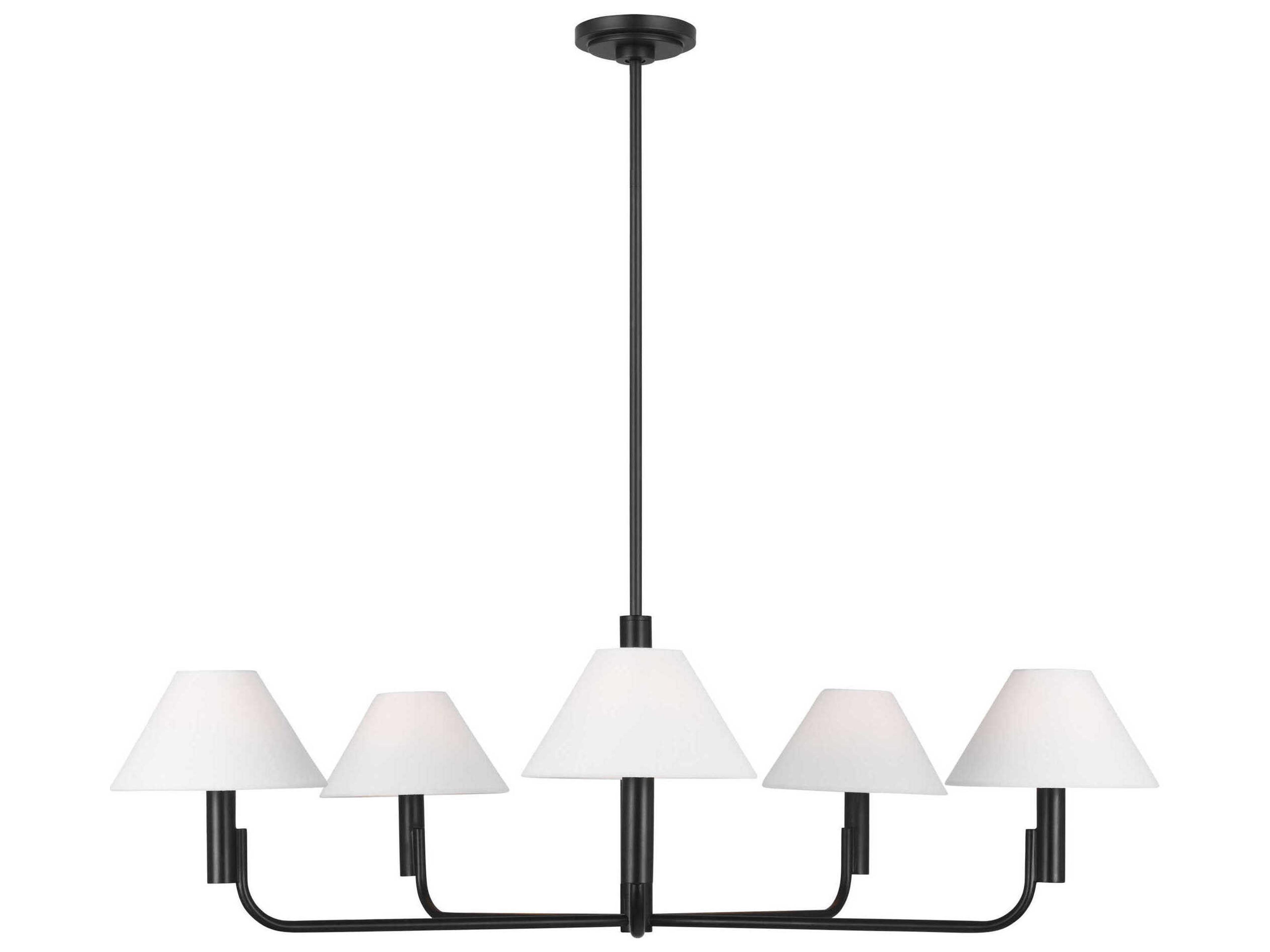 Visual Comfort Studio Colfax 5-Light Aged Iron Black Chandelier