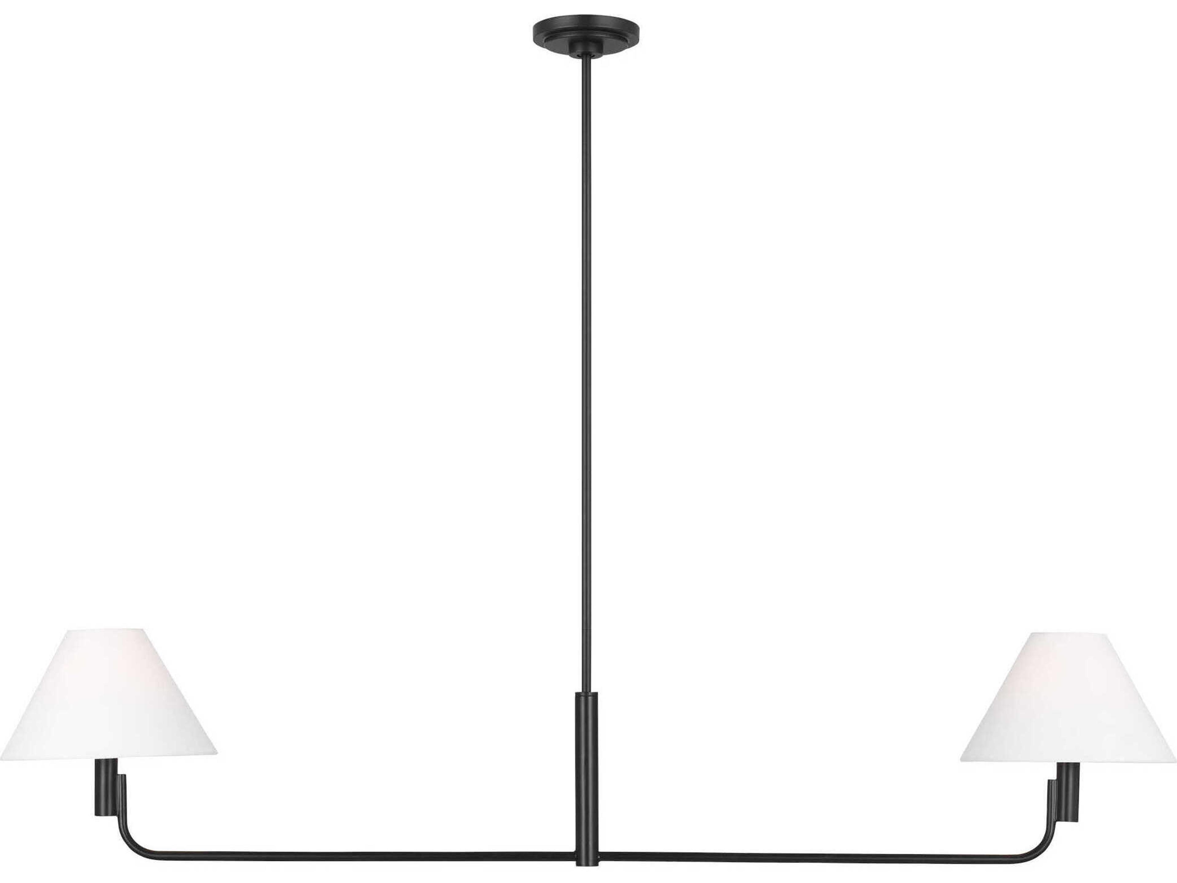 Visual Comfort Studio Colfax 2-Light Aged Iron Black Linear Island Pendant