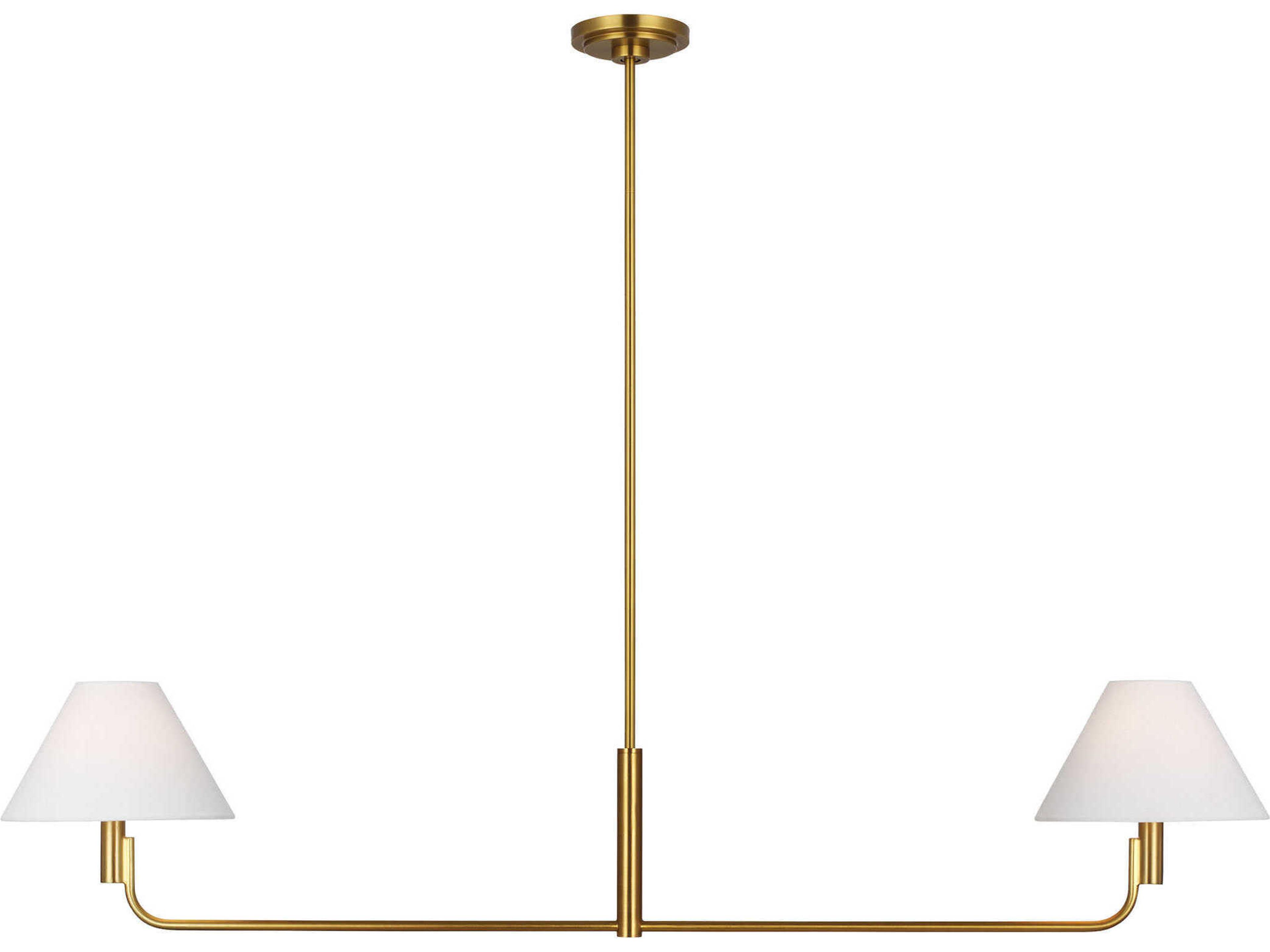 Visual Comfort Studio Colfax 2-Light Burnished Brass Linear Island Pendant